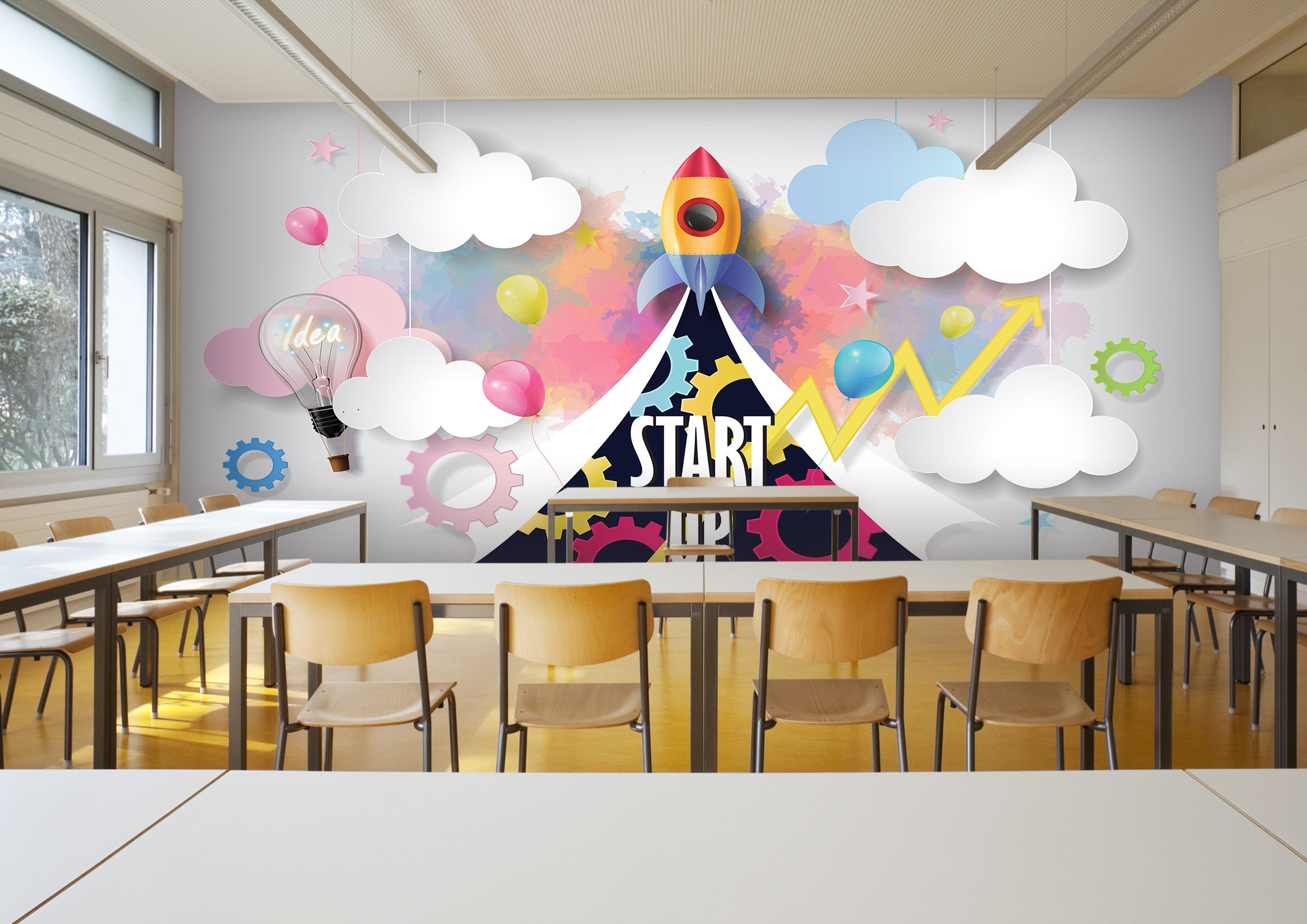 3D Cartoon Rocket 176 Wall Murals Wallpaper AJ Wallpaper 2 