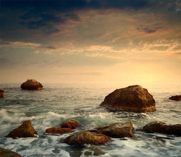 3D Sunset Glow Sea Beach 045 Wallpaper AJ Wallpaper 