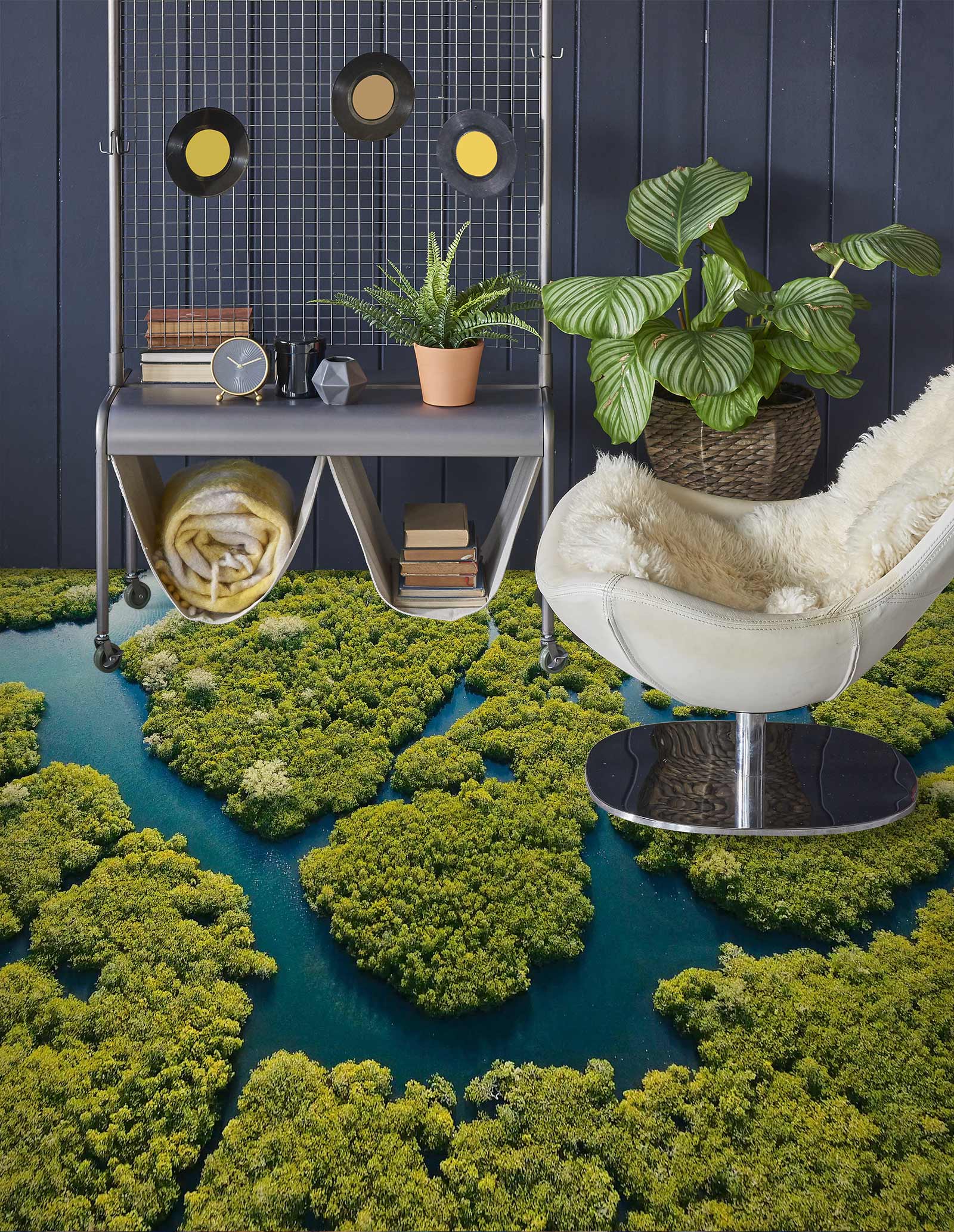 3D Clever Green Plants 111 Floor Mural  Wallpaper Murals Rug & Mat Print Epoxy waterproof bath floor