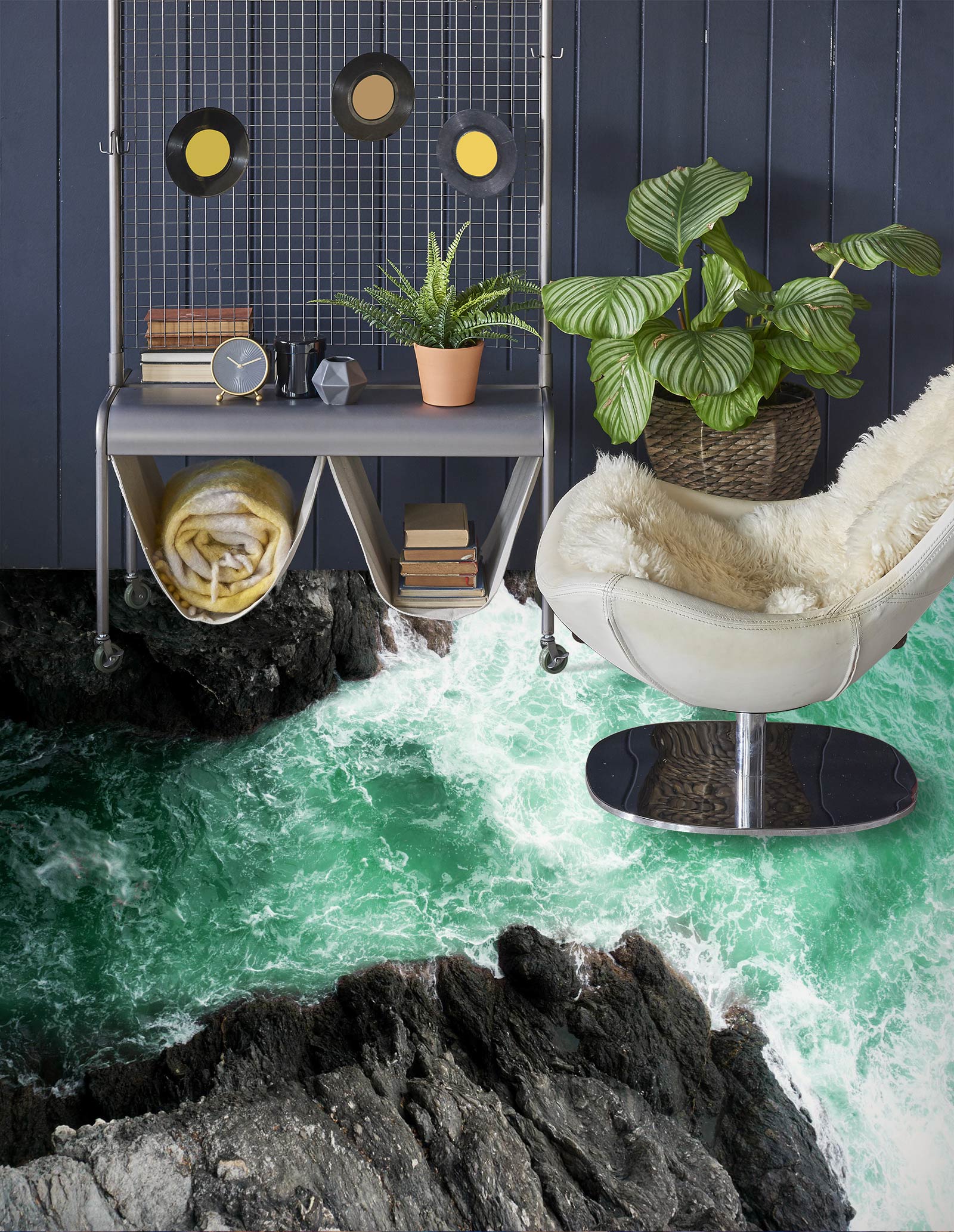 3D Green Intense Spray 147 Floor Mural