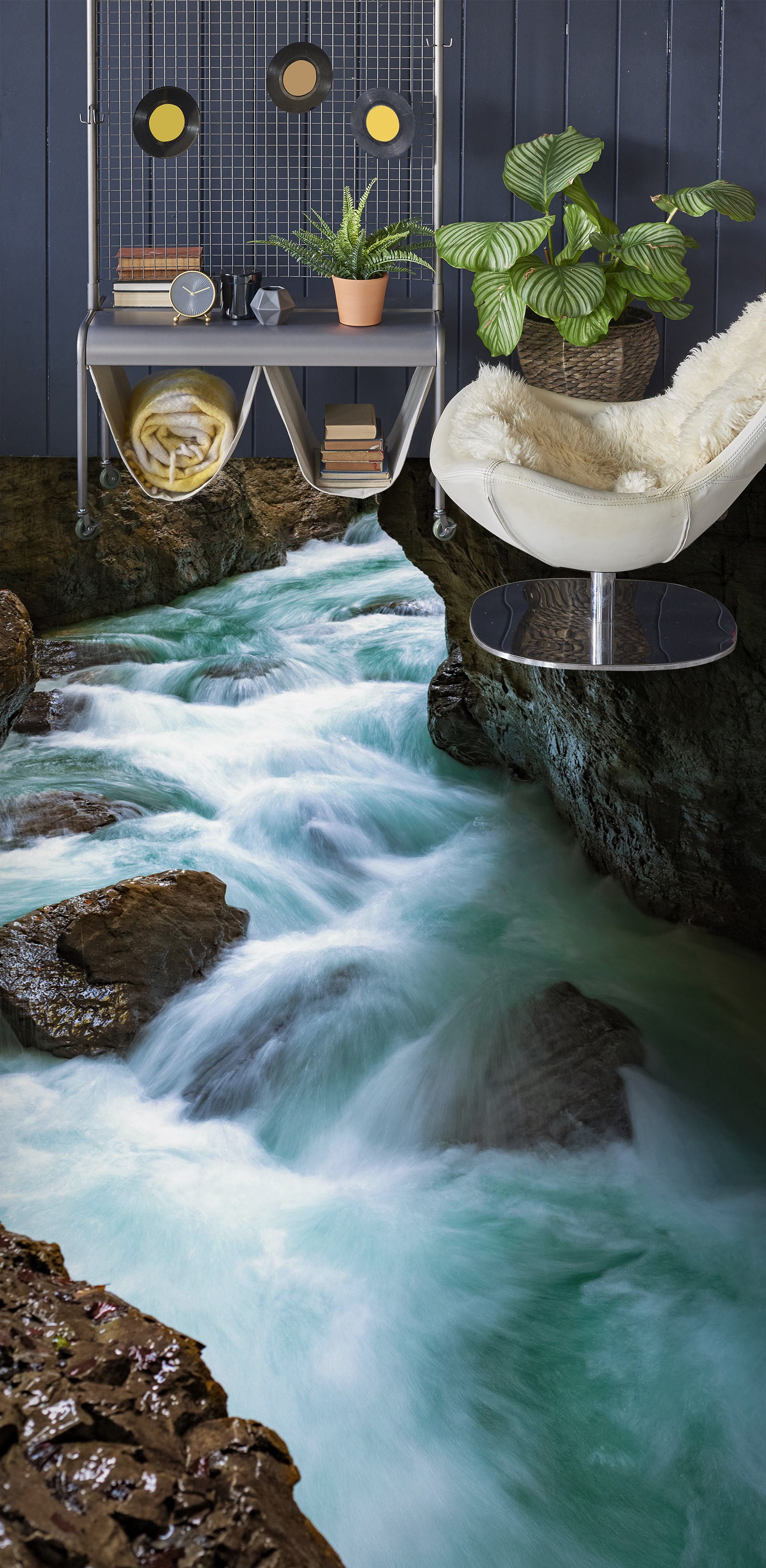 3D Staggered Flowing Water 1103 Floor Mural  Wallpaper Murals Self-Adhesive Removable Print Epoxy