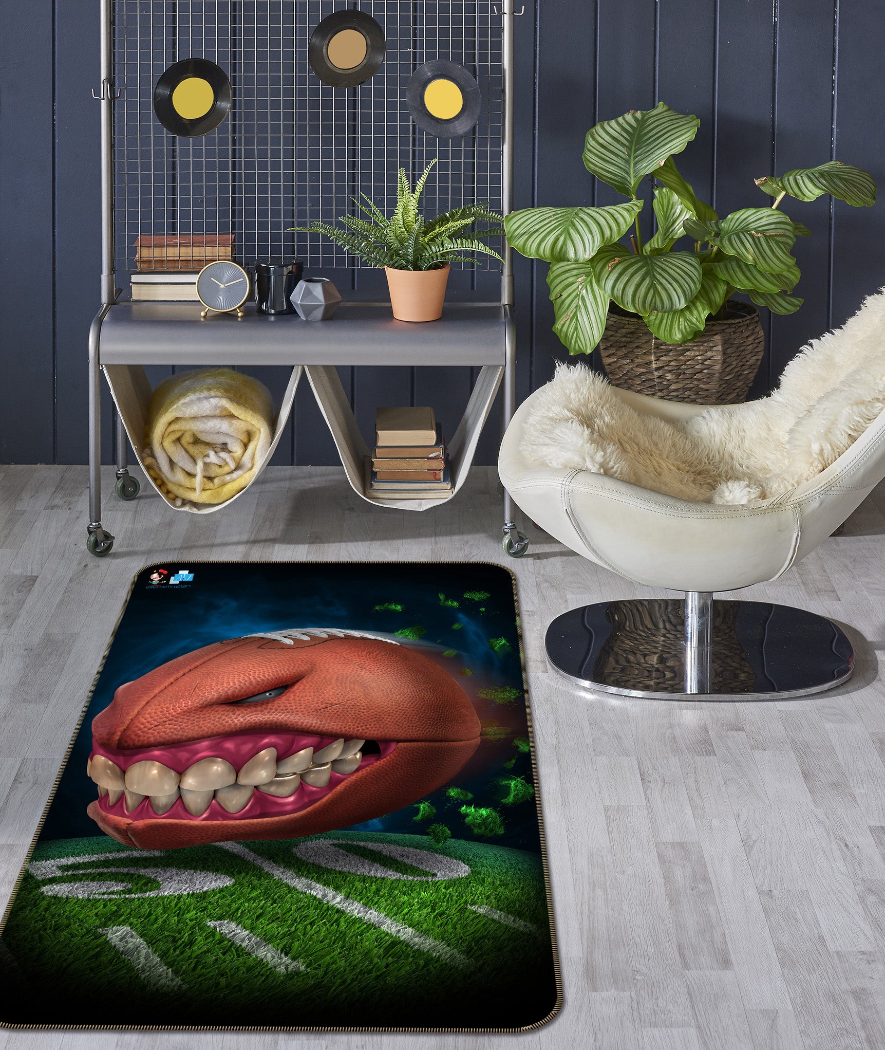 3D Teeth Ball 4118 Tom Wood Rug Non Slip Rug Mat