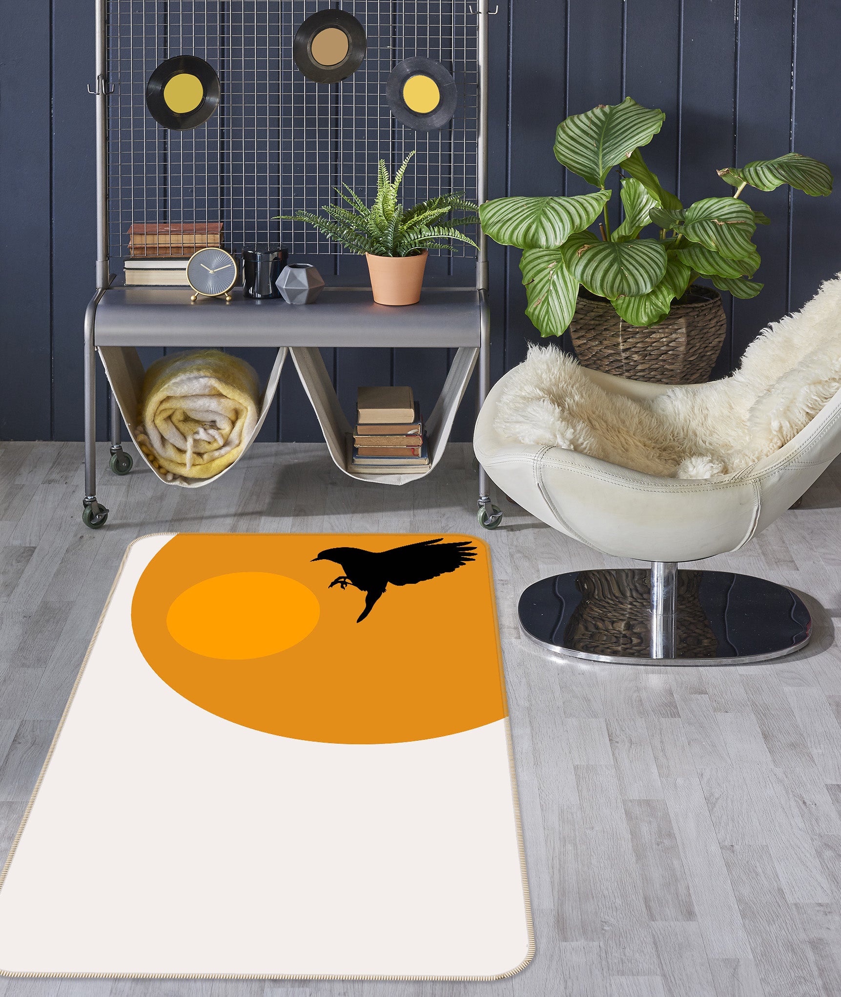 3D Moon Bird Wings 1118 Boris Draschoff Rug Non Slip Rug Mat