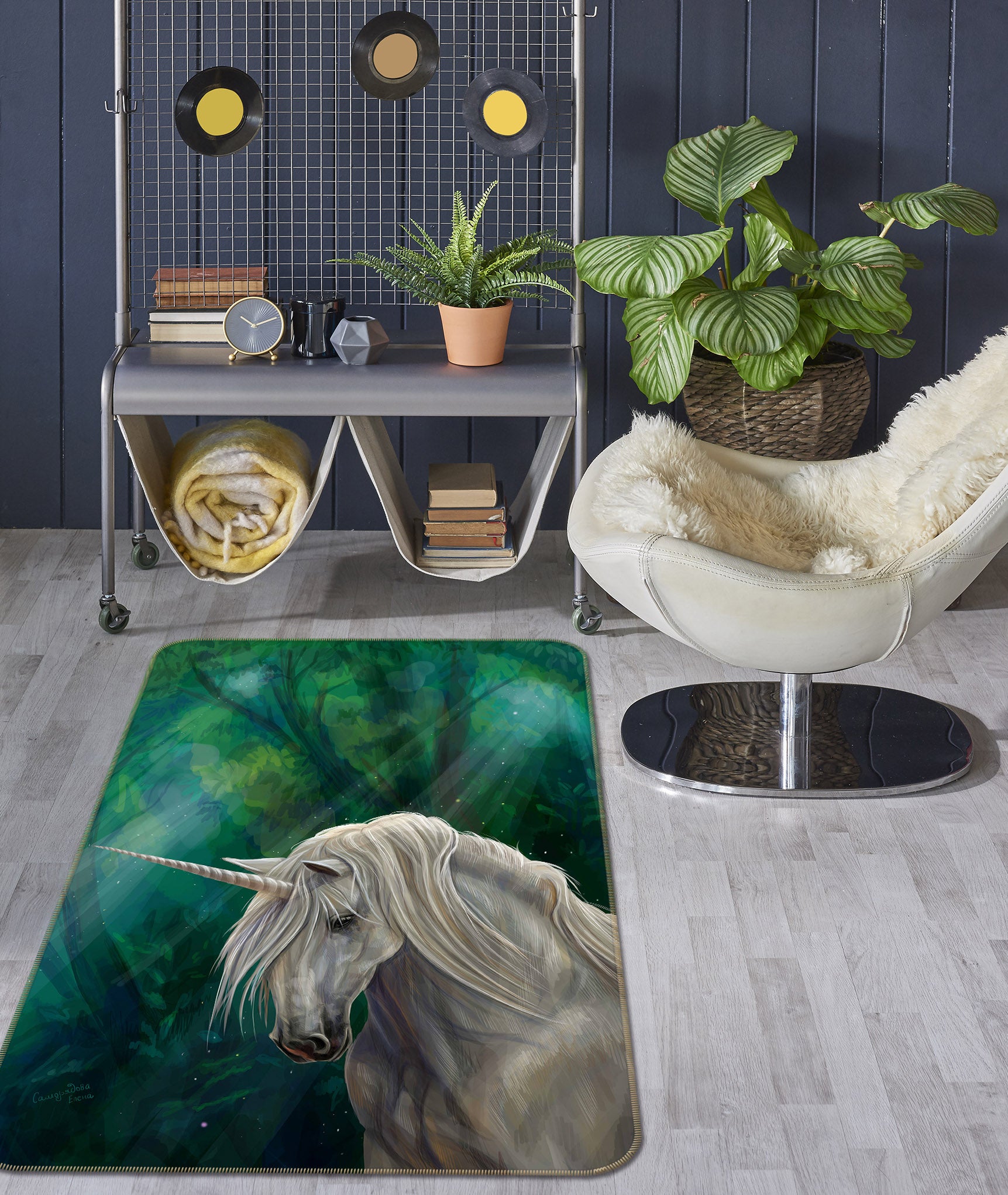 3D Unicorn Forest 154 Animal Non Slip Rug Mat