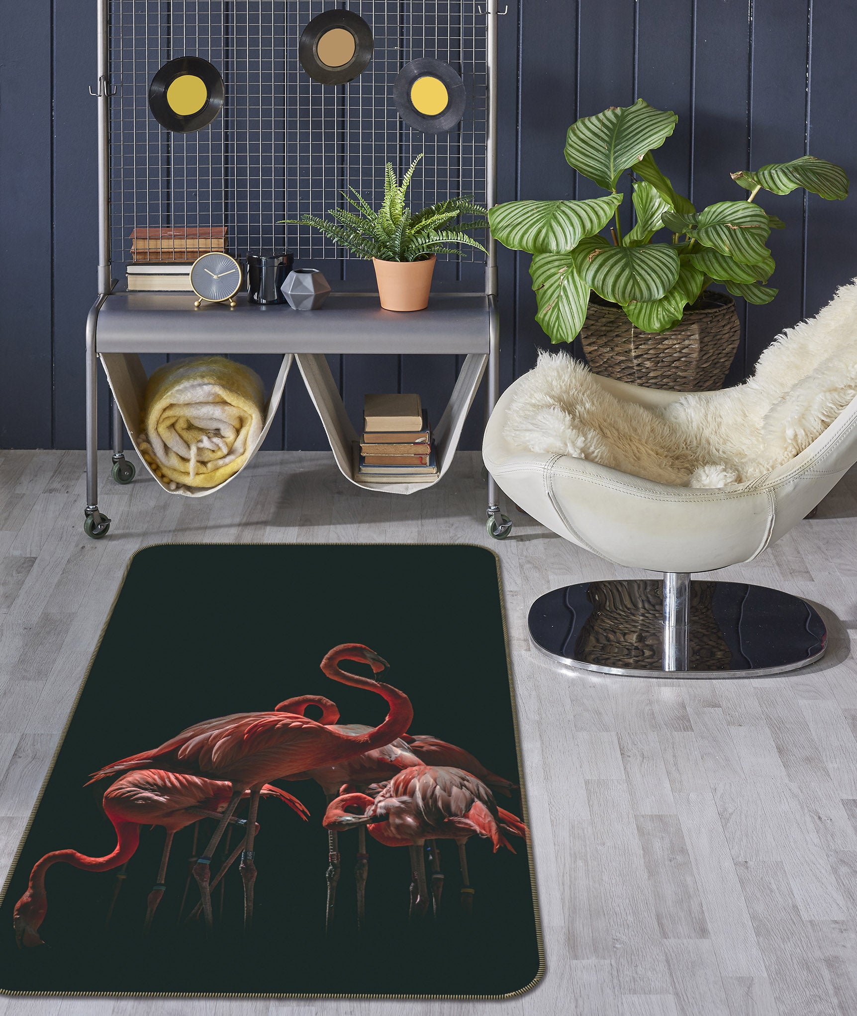 3D Red Flamingo 152 Animal Non Slip Rug Mat