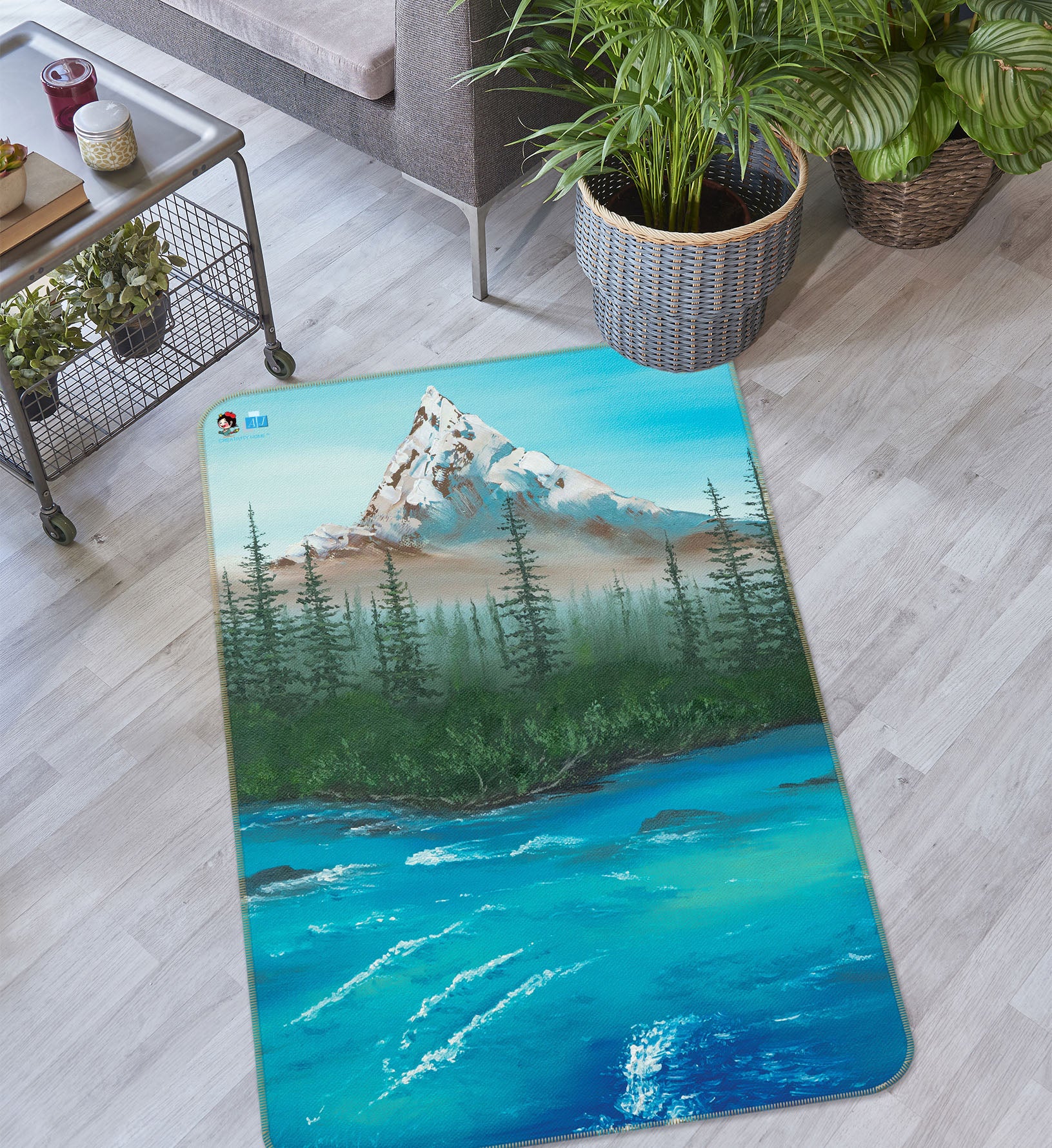 3D Snow Mountain River 18115 Marina Zotova Rug Non Slip Rug Mat