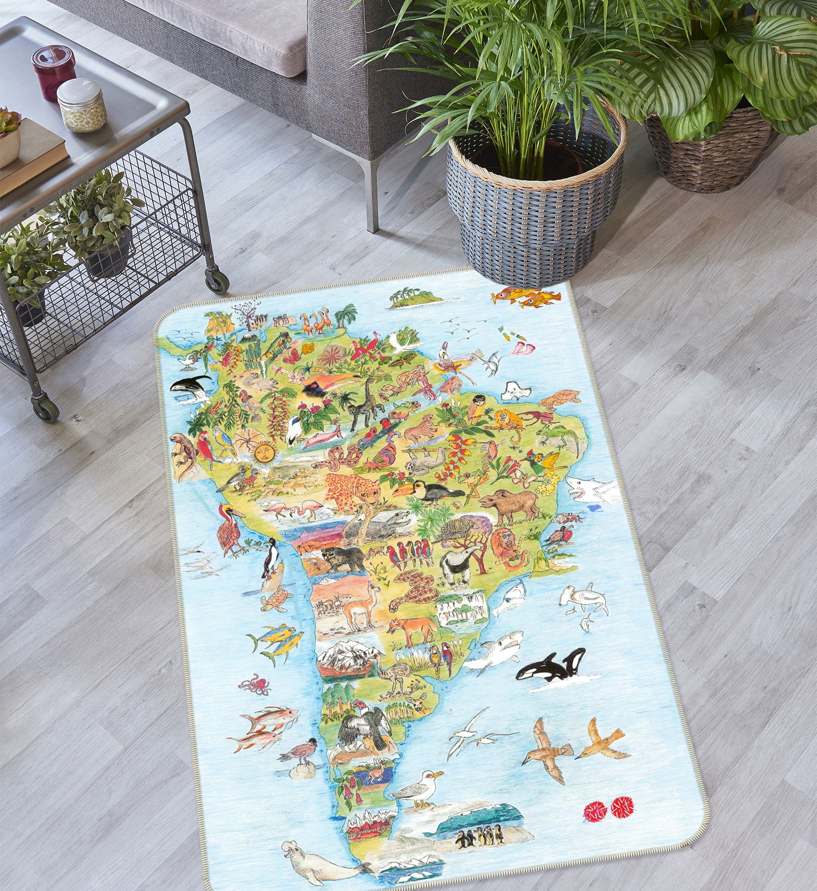 3D Forest Animals 1519 Michael Sewell Rug Non Slip Rug Mat