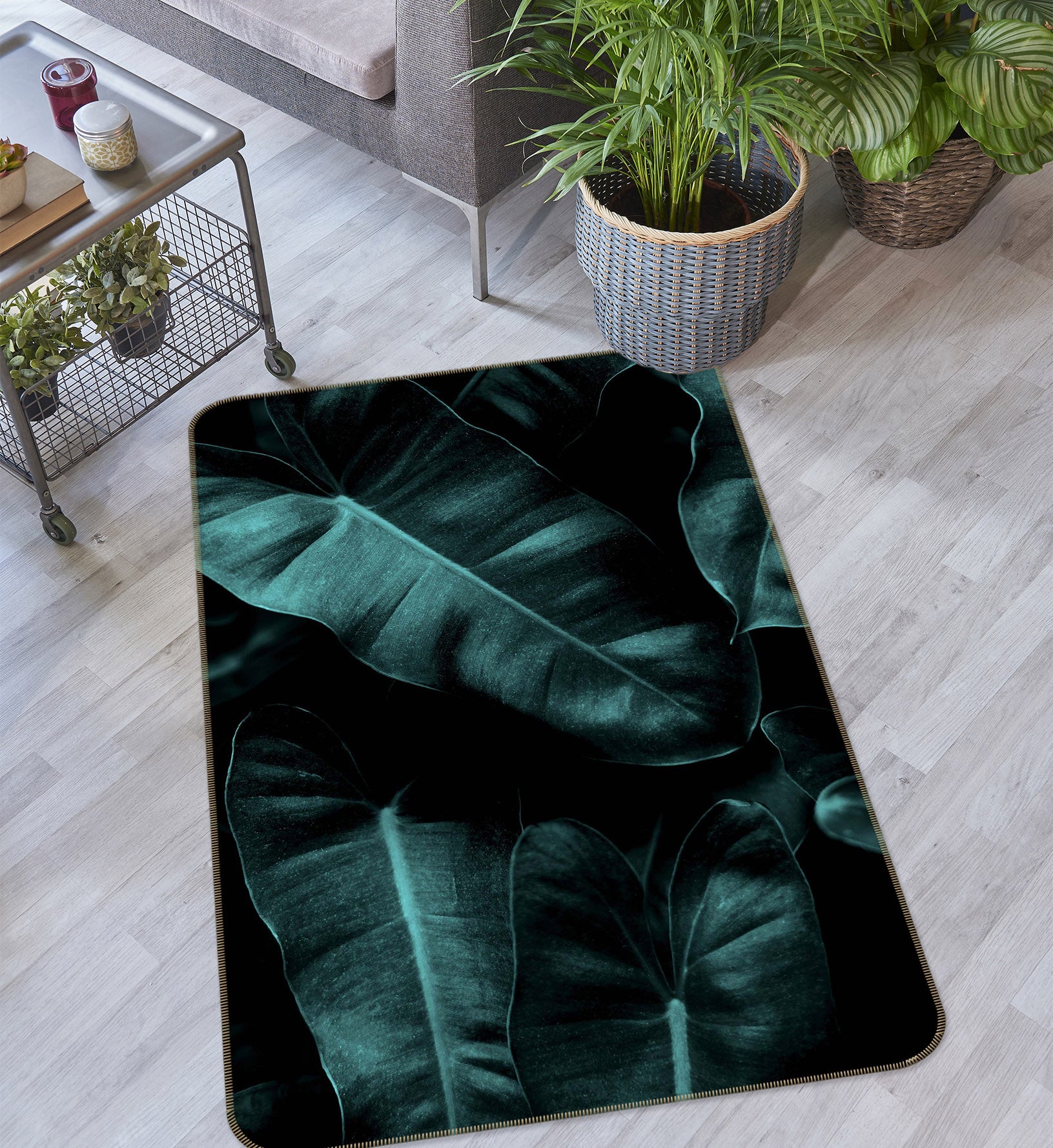 3D Green Banana Leaf 1119 Boris Draschoff Rug Non Slip Rug Mat