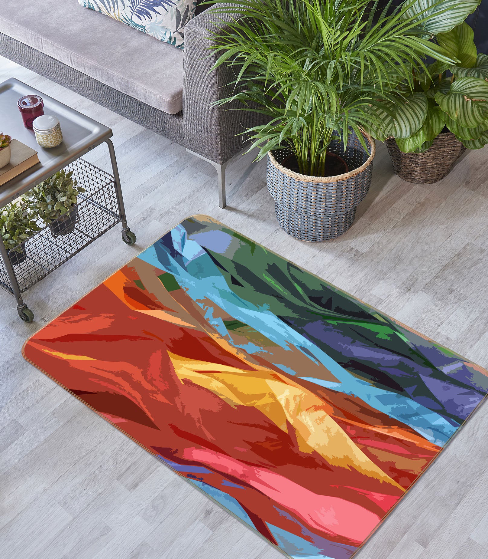 3D Colored Mountains 71010 Shandra Smith Rug Non Slip Rug Mat
