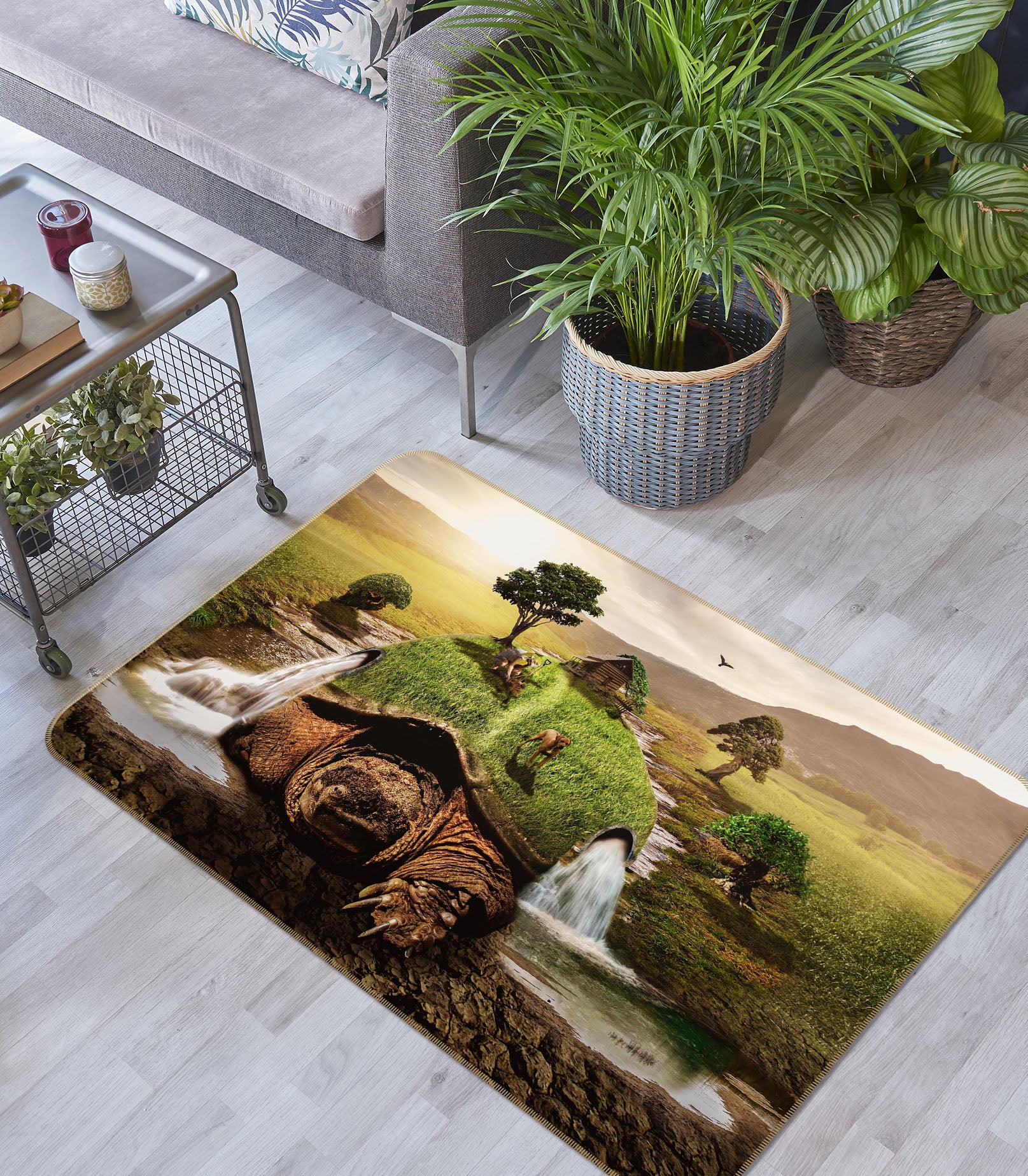 3D Turtle Falls 061 Animal Non Slip Rug Mat