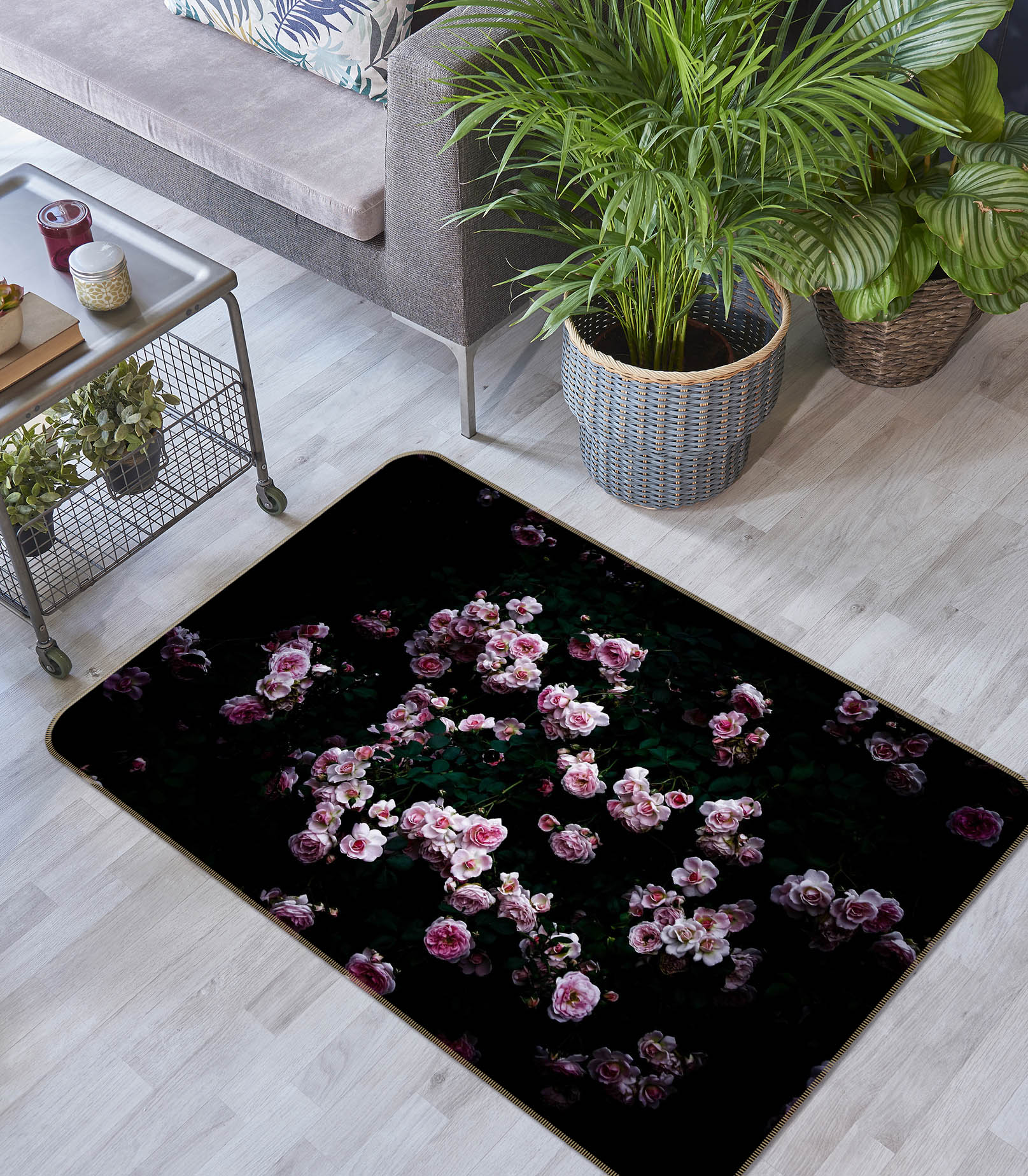 3D Pink Rose 1003 Noirblanc777 Rug Non Slip Rug Mat