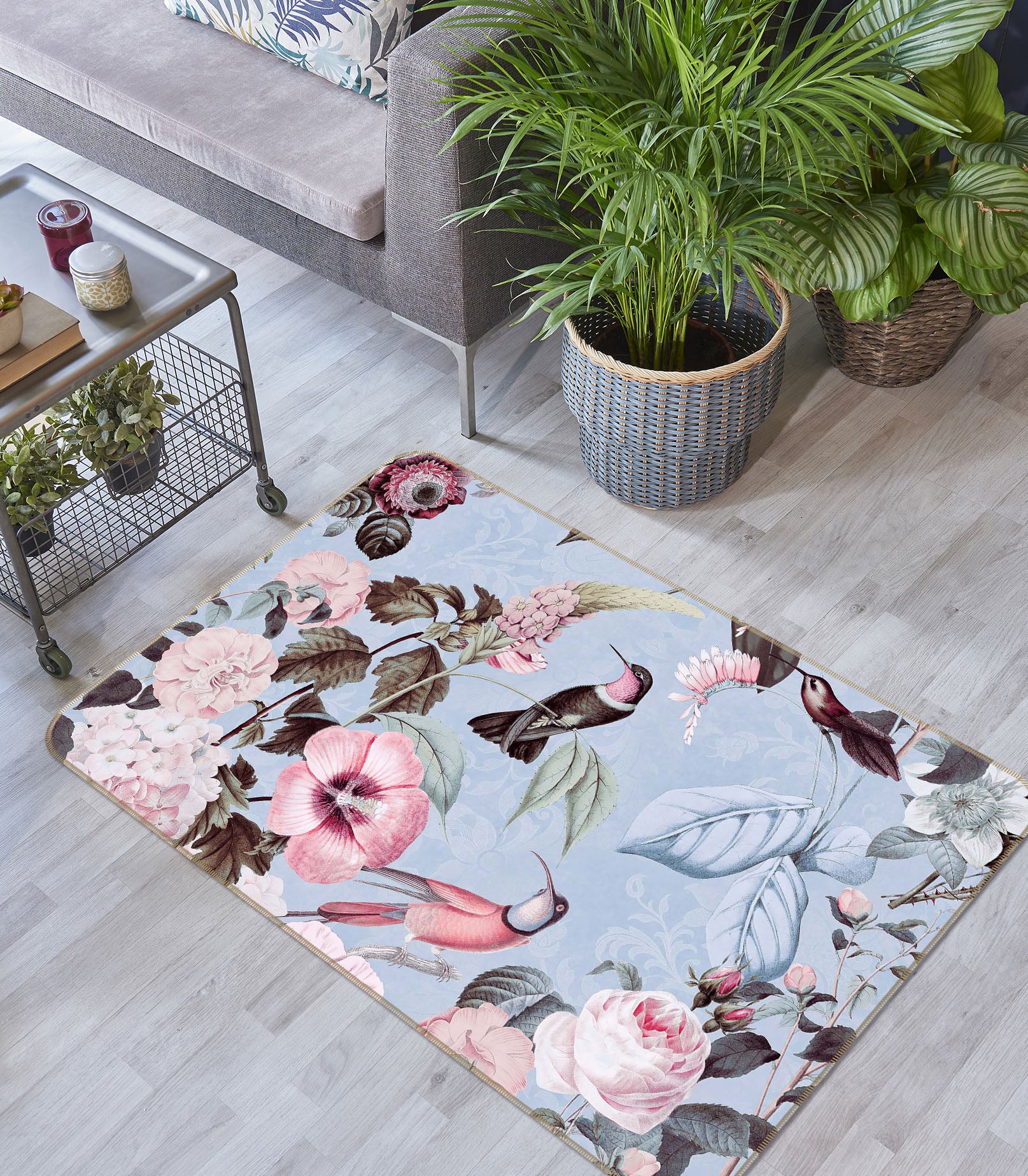 3D Flower Bird 1022 Andrea haase Rug Non Slip Rug Mat