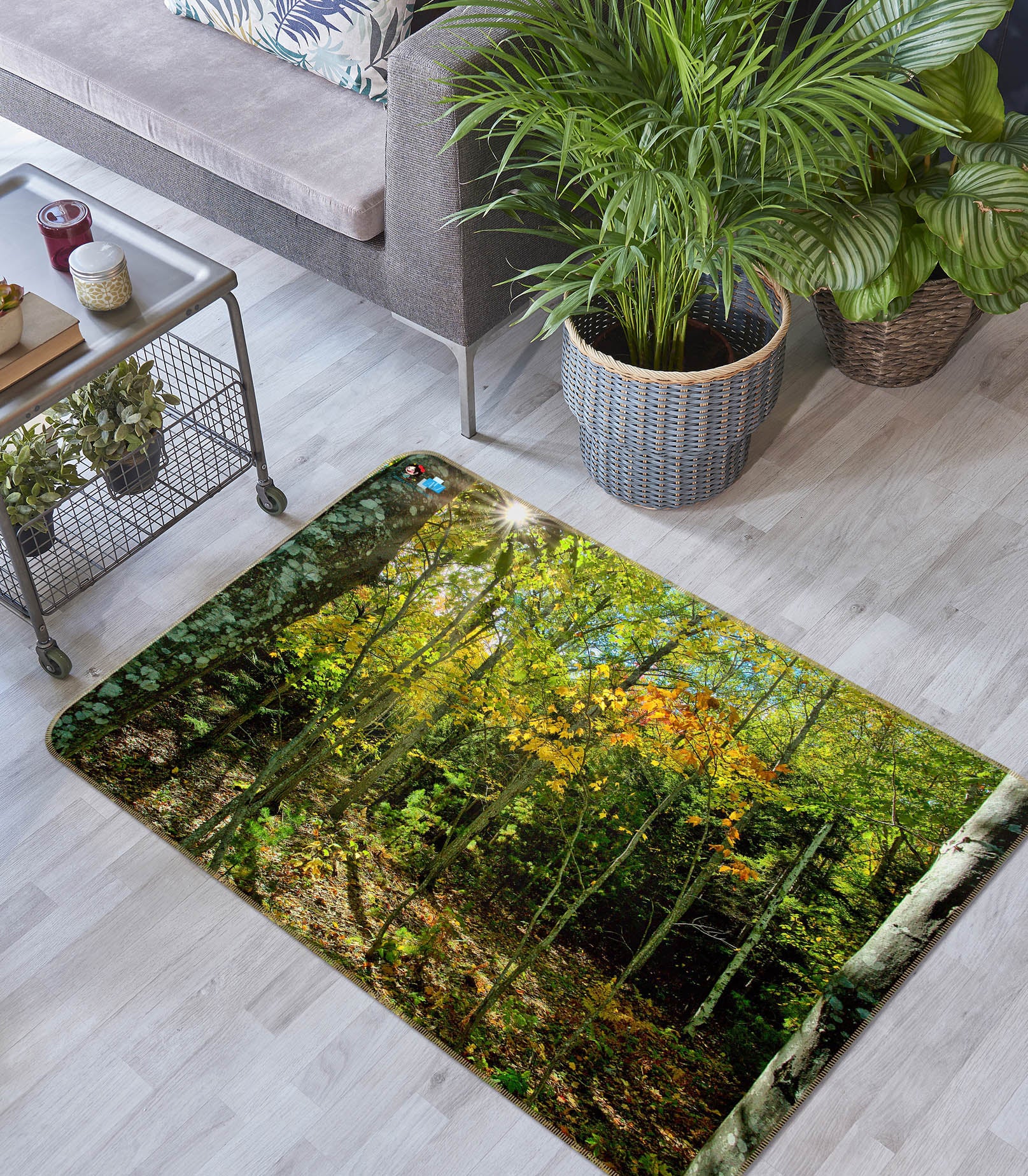3D Fall In The Forest 62206 Kathy Barefield Rug Non Slip Rug Mat