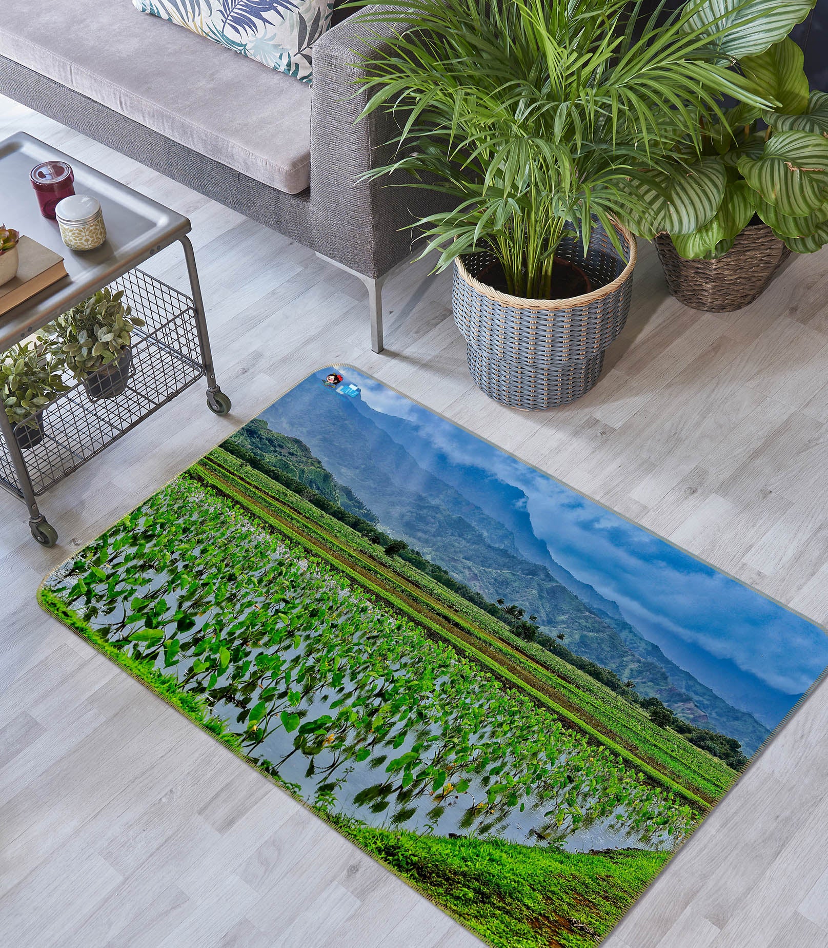 3D Taro Fields 11188 Kathy Barefield Rug Non Slip Rug Mat