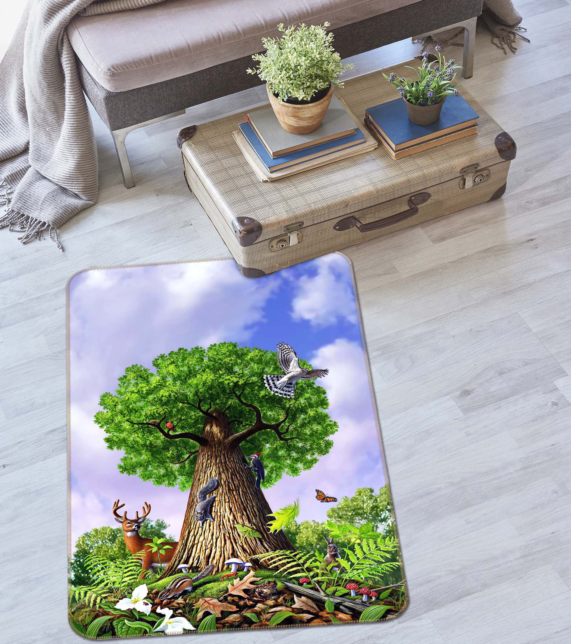 3D Tree of Life 1009 Jerry LoFaro Rug Non Slip Rug Mat