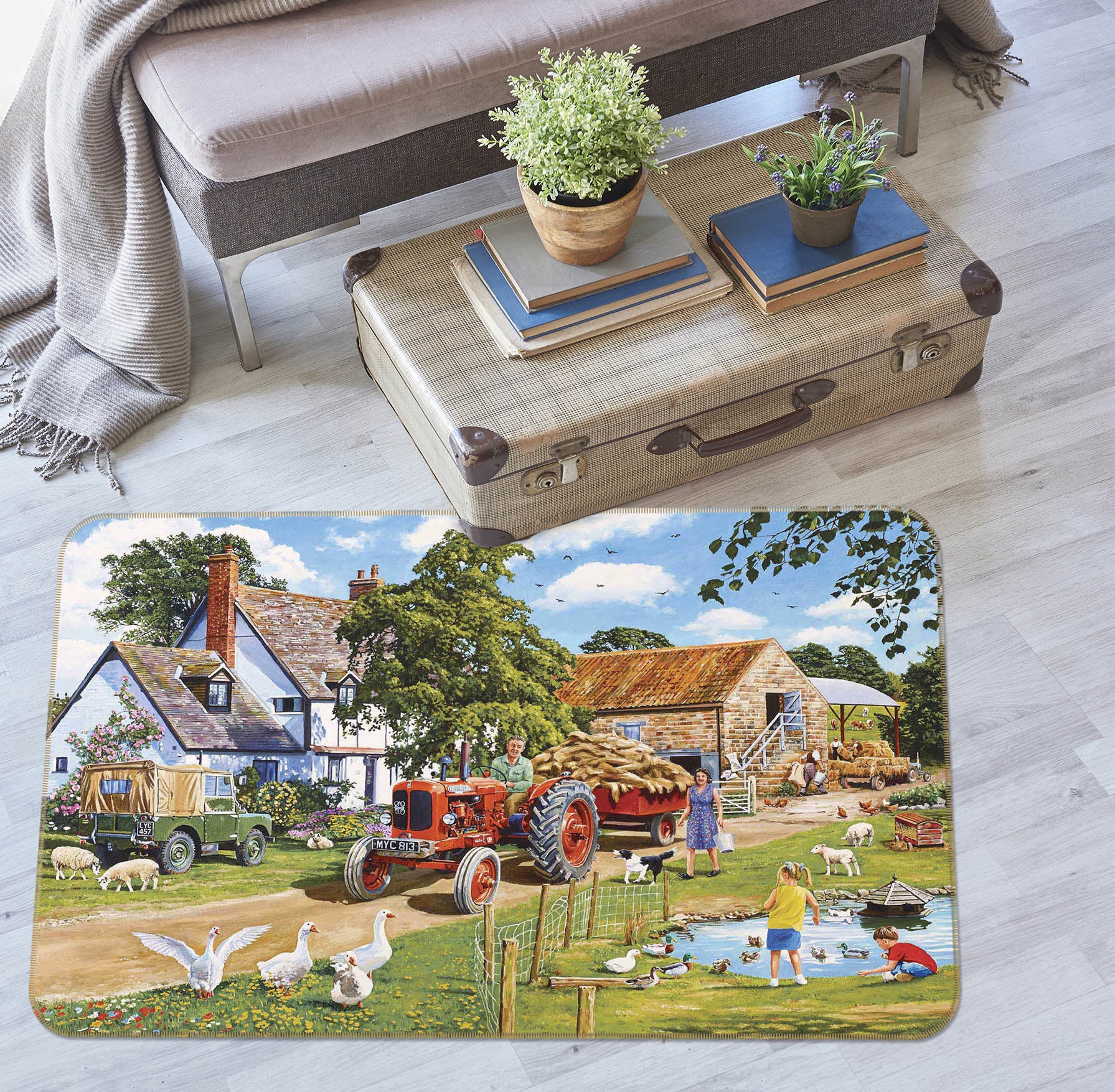 3D Town Scenery 1049 Trevor Mitchell Rug Non Slip Rug Mat