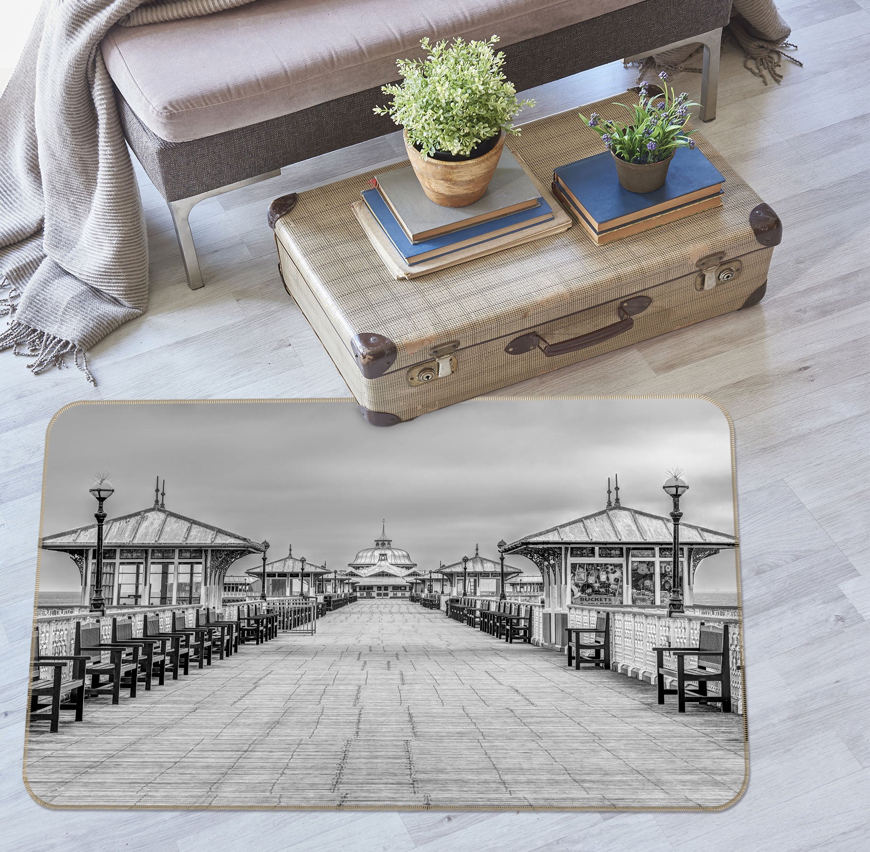 3D Slate Bridge 3032 Assaf Frank Rug Non Slip Rug Mat