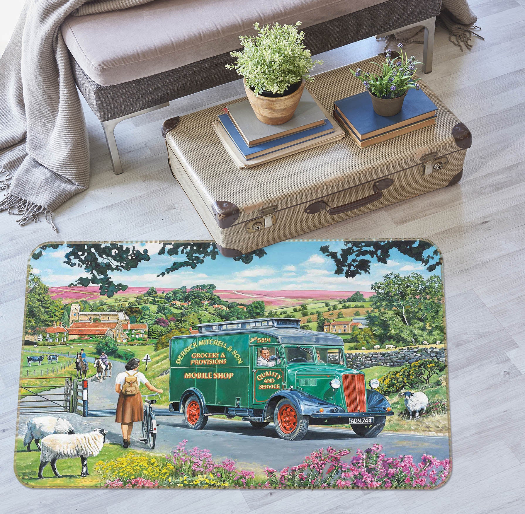 3D Over Hill And Dale 1093 Trevor Mitchell Rug Non Slip Rug Mat