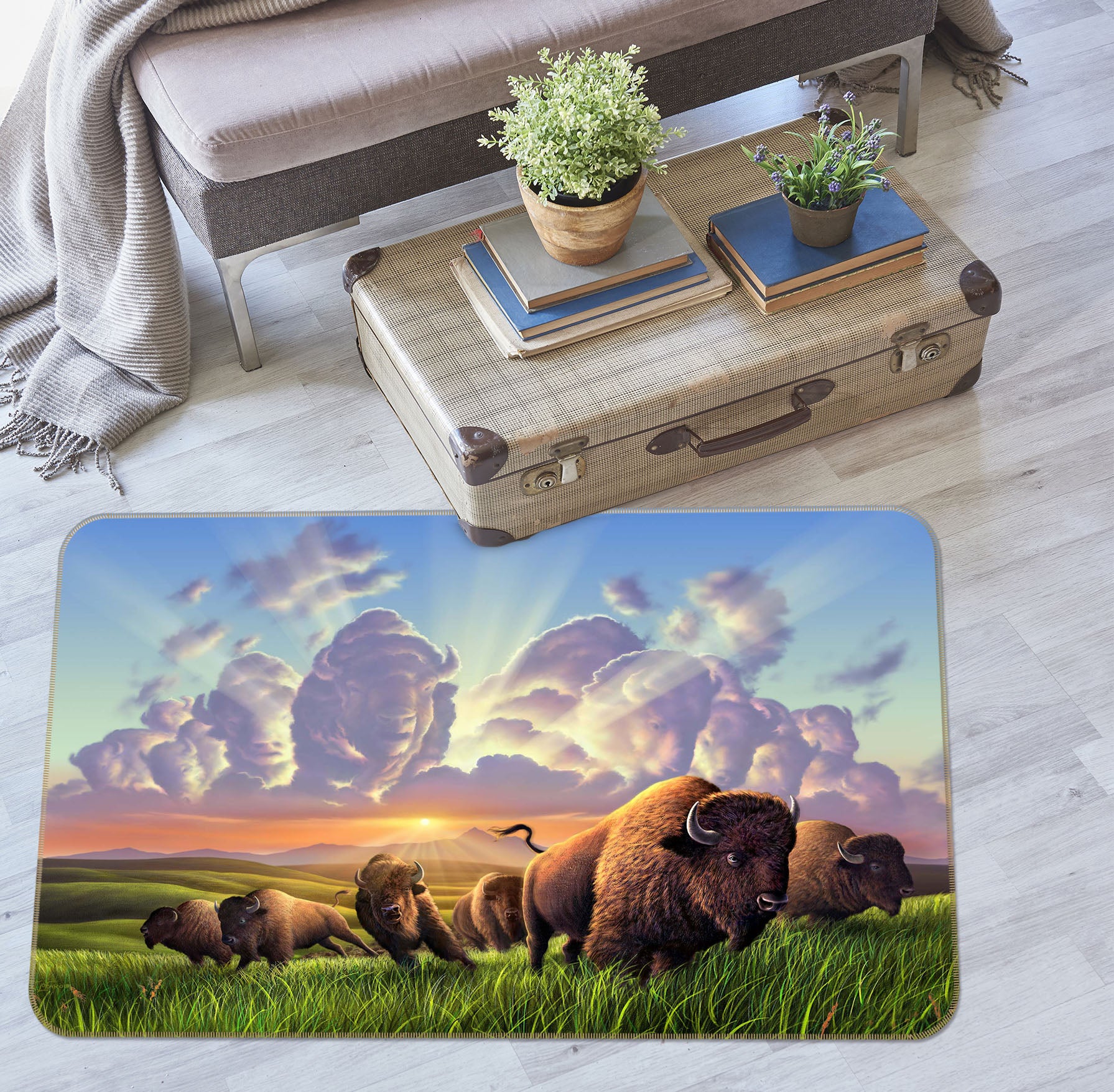 3D Sunny Farm 1063 Jerry LoFaro Rug Non Slip Rug Mat