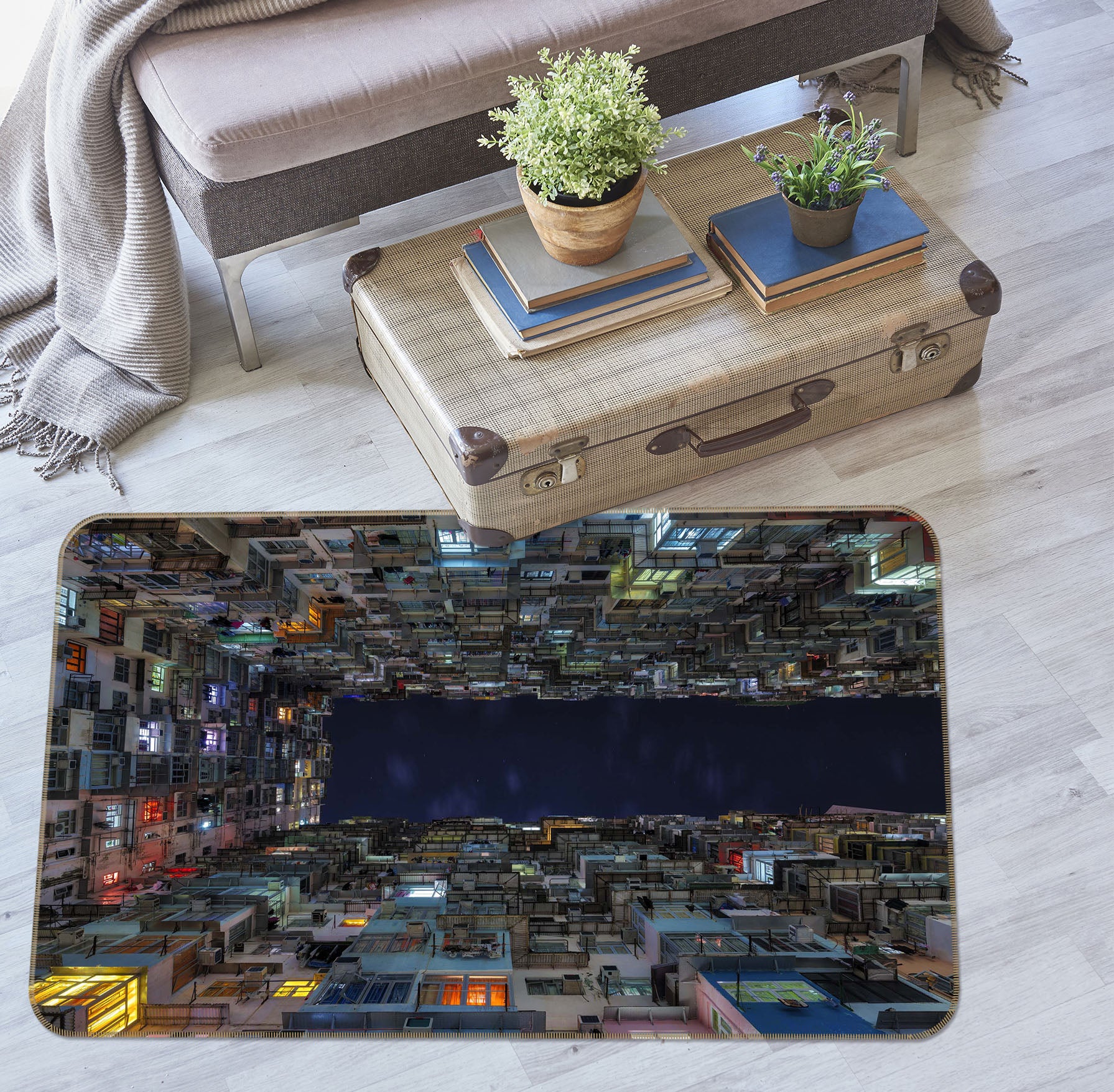 3D Tall Building 1180 Marco Carmassi Rug Non Slip Rug Mat