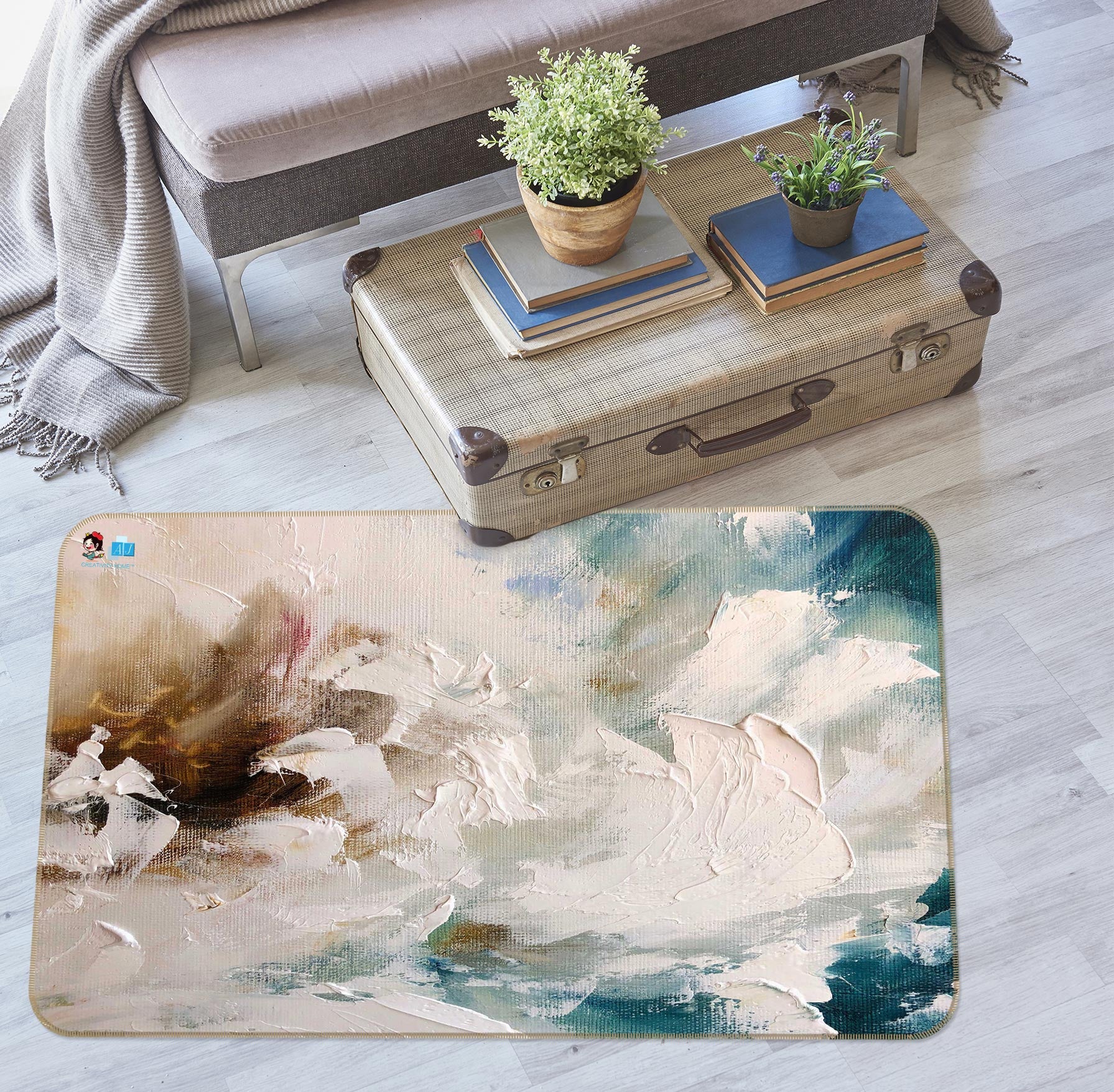 3D White Pigment 1127 Skromova Marina Rug Non Slip Rug Mat