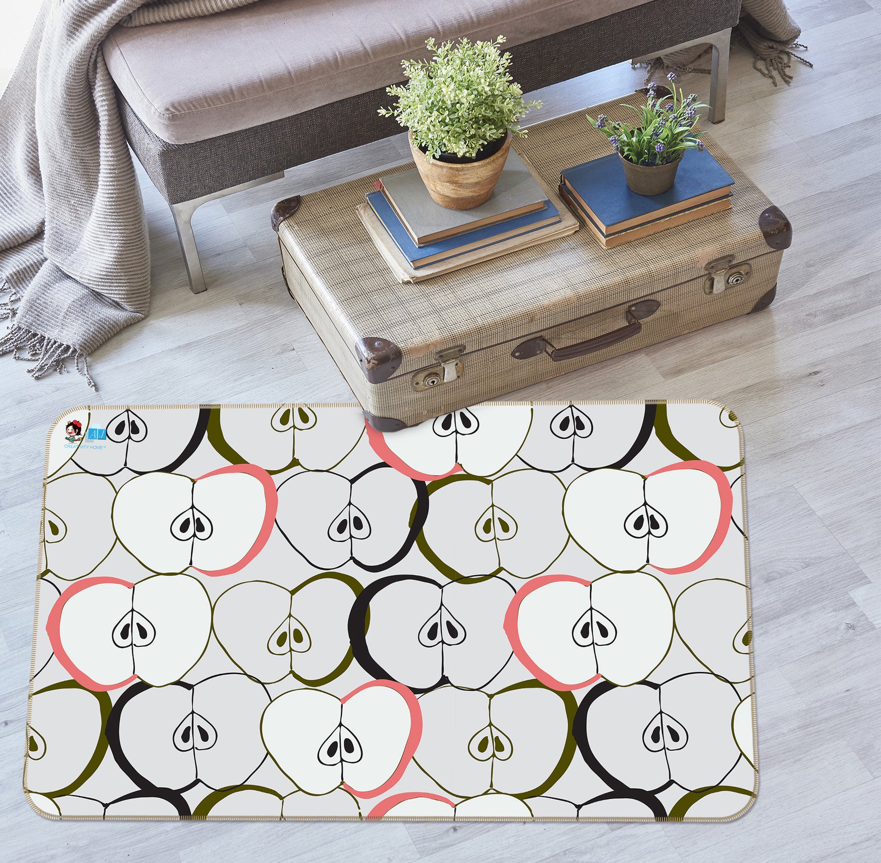 3D Appler Pattern 107129 Kashmira Jayaprakash Rug Non Slip Rug Mat