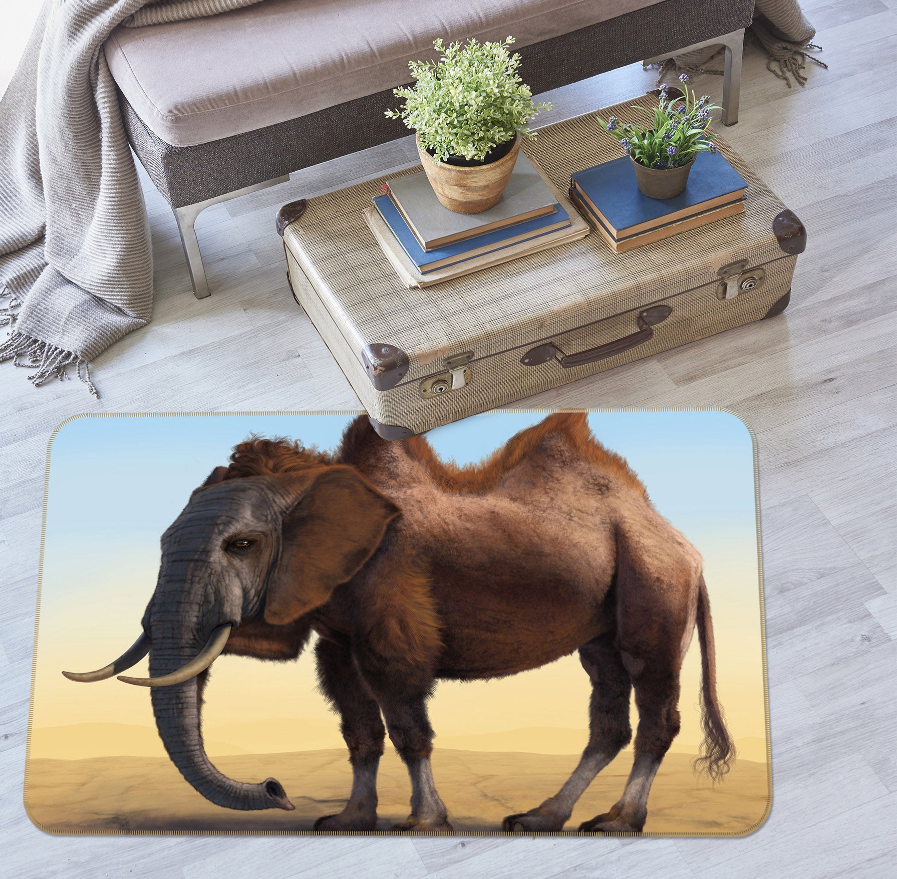 3D Camelephant 1015 Vincent Hie Rug Non Slip Rug Mat