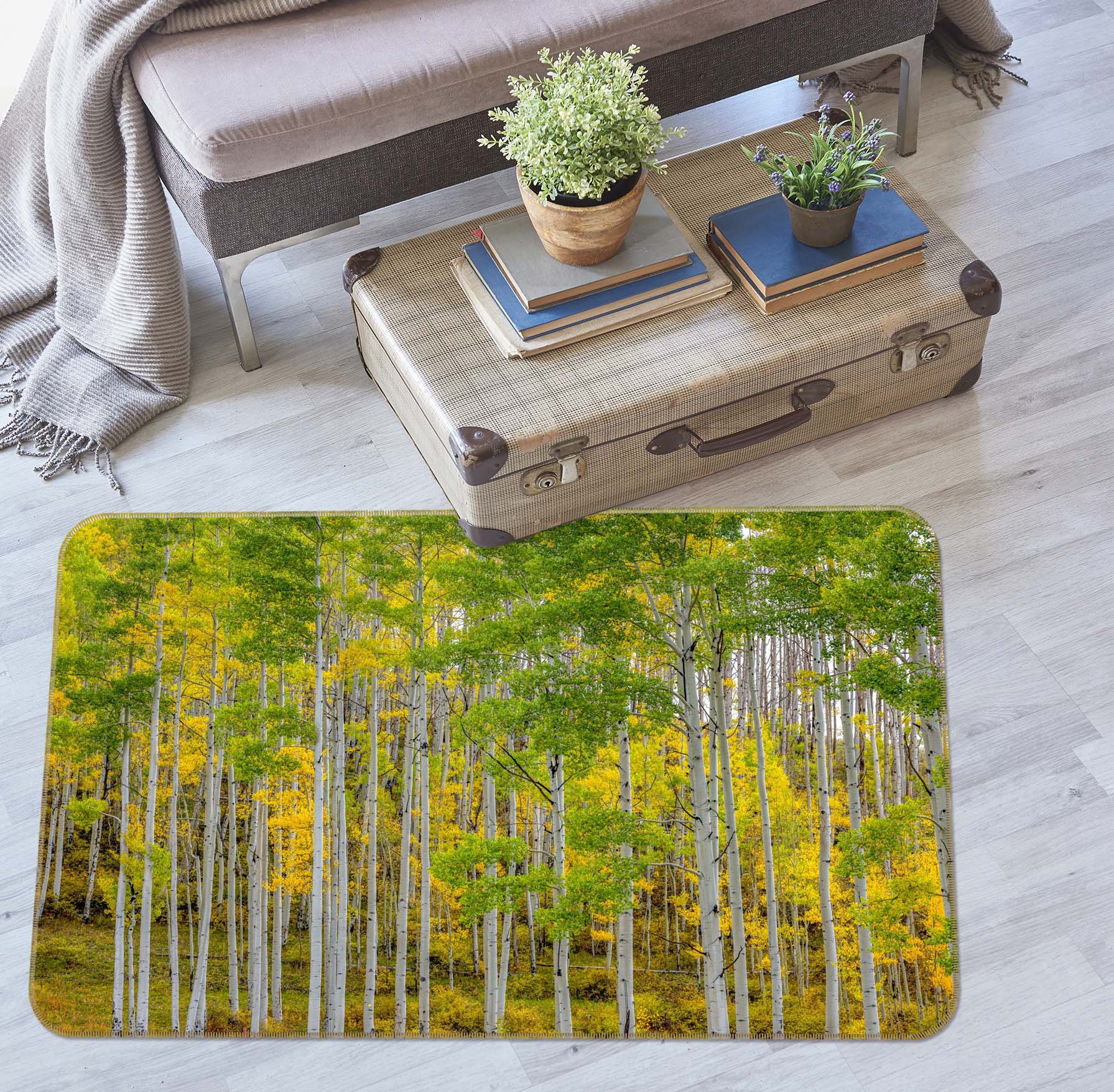 3D Autumn Forest 1158 Marco Carmassi Rug Non Slip Rug Mat