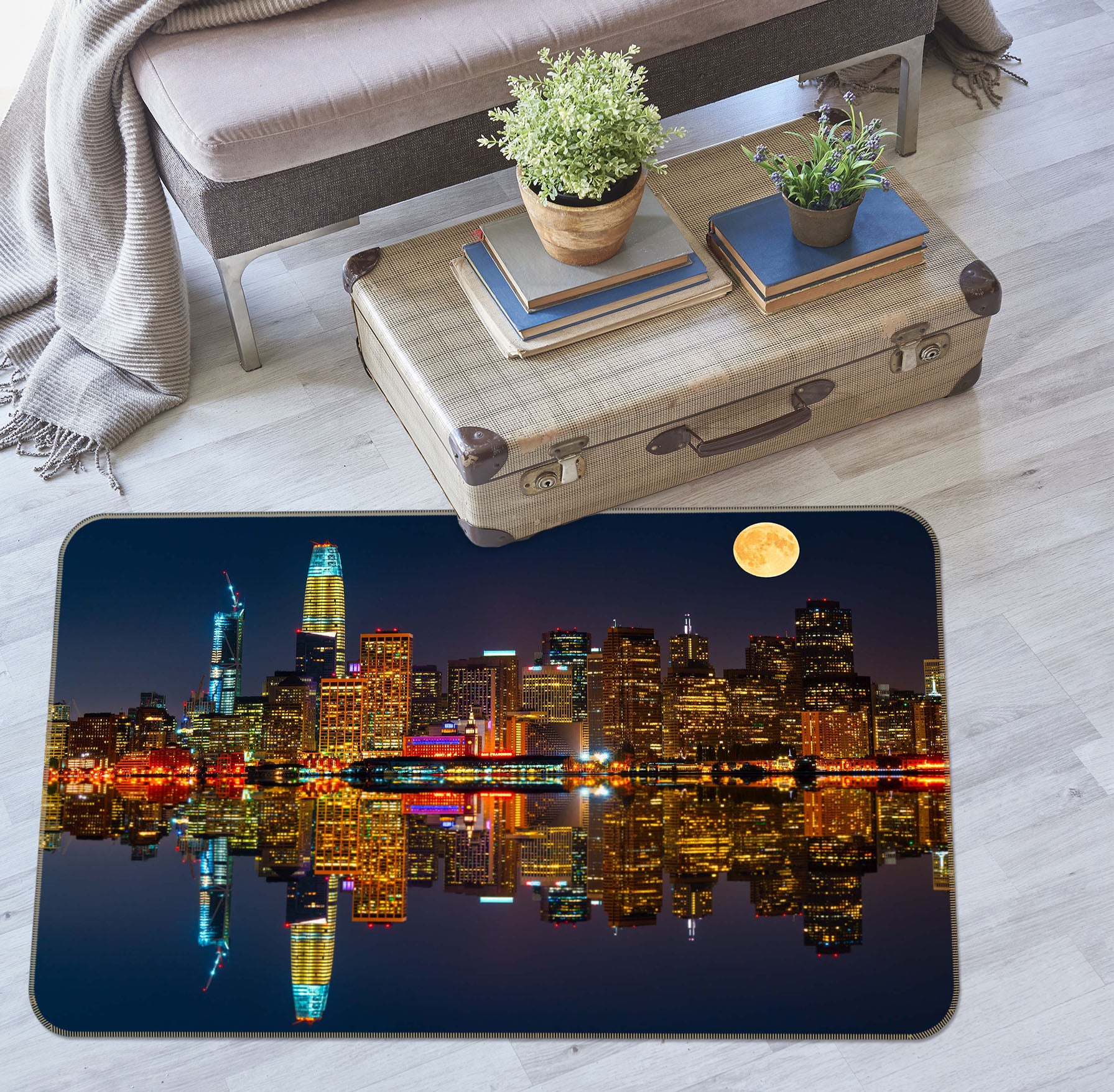 3D Water City 1174 Marco Carmassi Rug Non Slip Rug Mat
