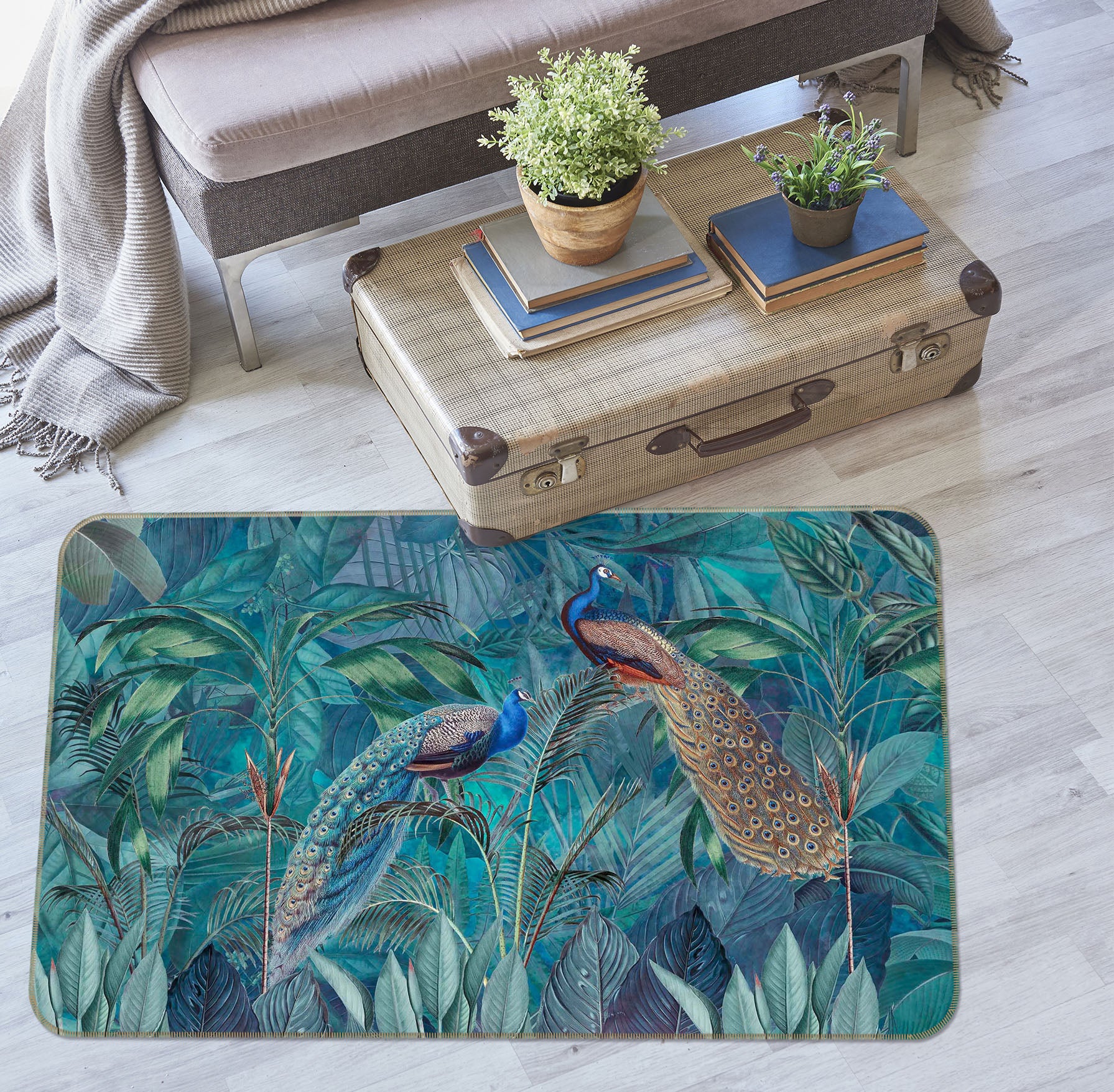 3D Peacock Home 1013 Andrea haase Rug Non Slip Rug Mat