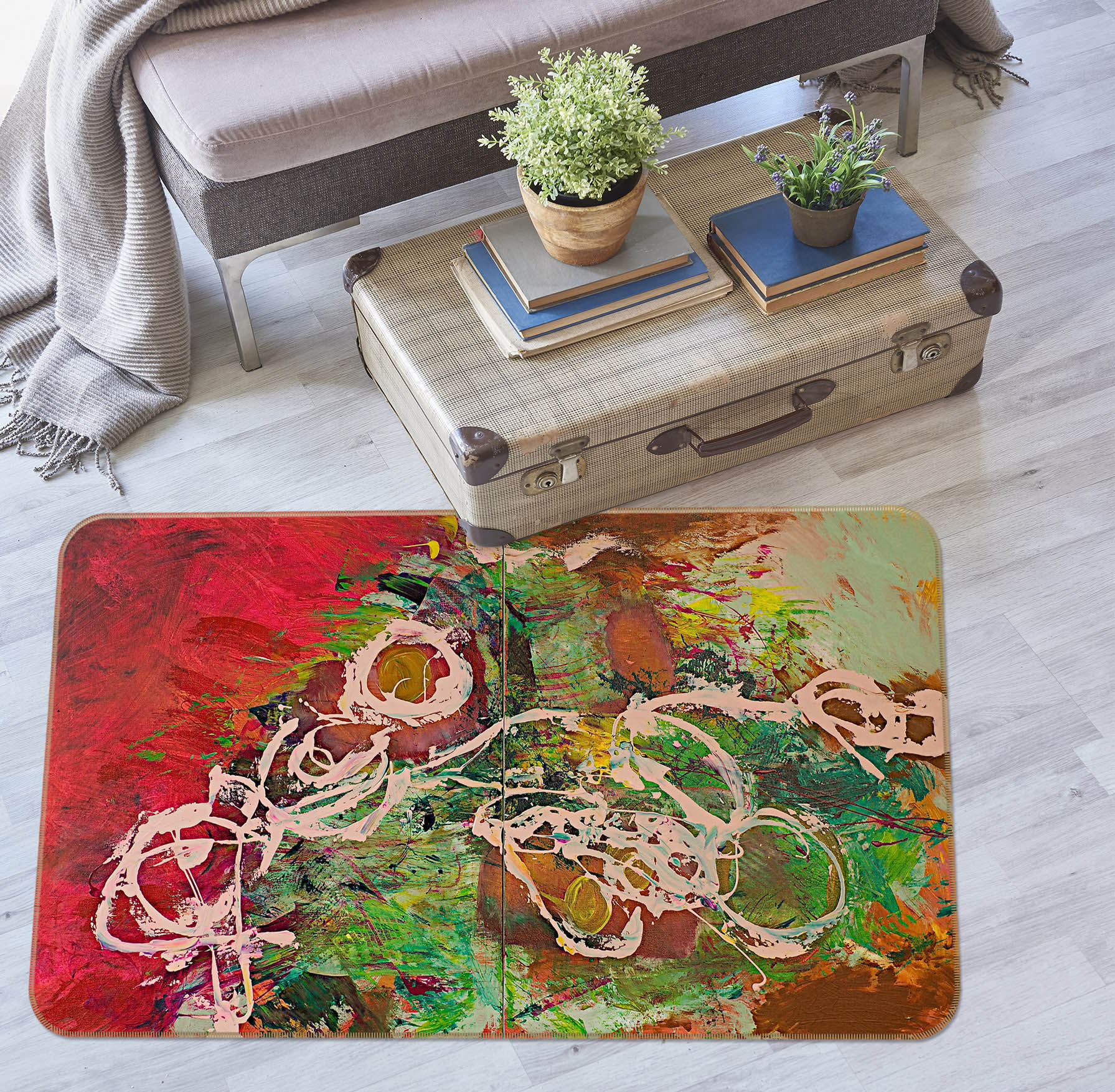 3D Color Pattern 1002 Allan P. Friedlander Rug Non Slip Rug Mat