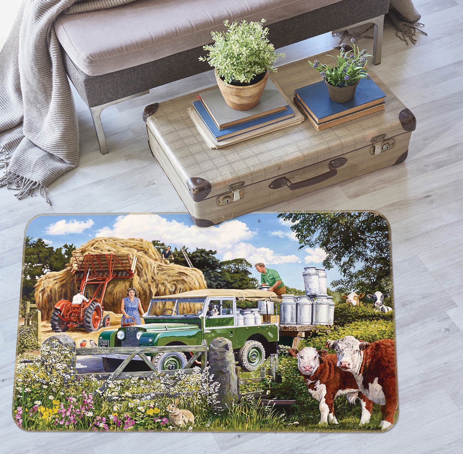 3D Collecting The Churns 1064 Trevor Mitchell Rug Non Slip Rug Mat