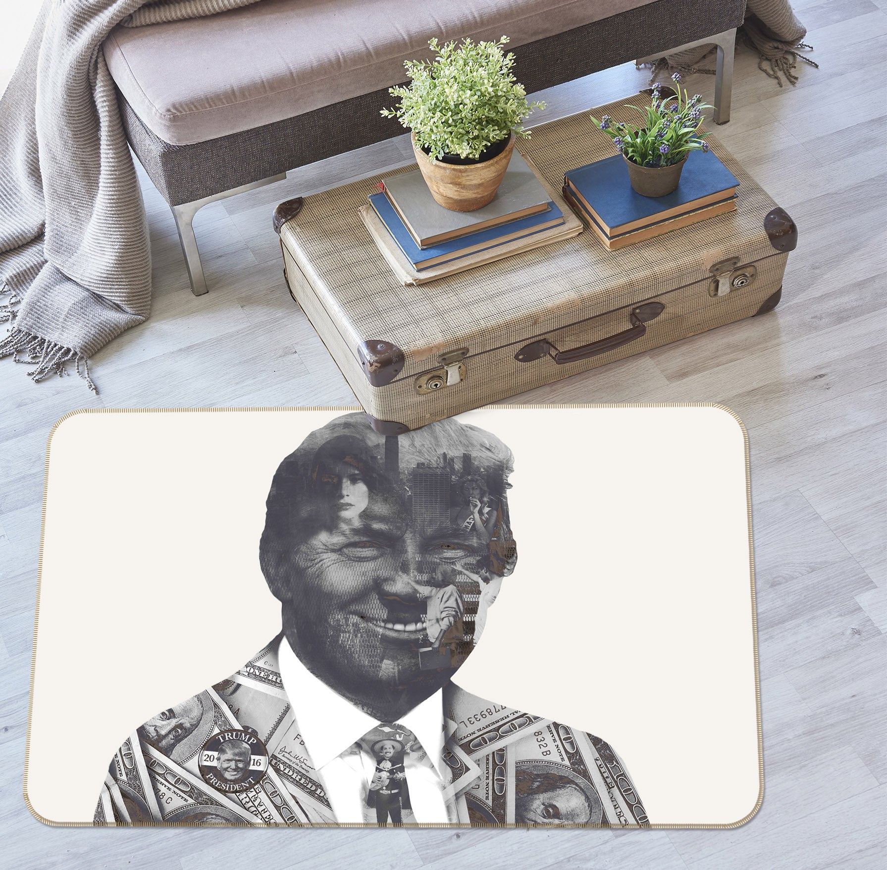 3D Donaldtrump 2002 Marco Cavazzana Rug Non Slip Rug Mat