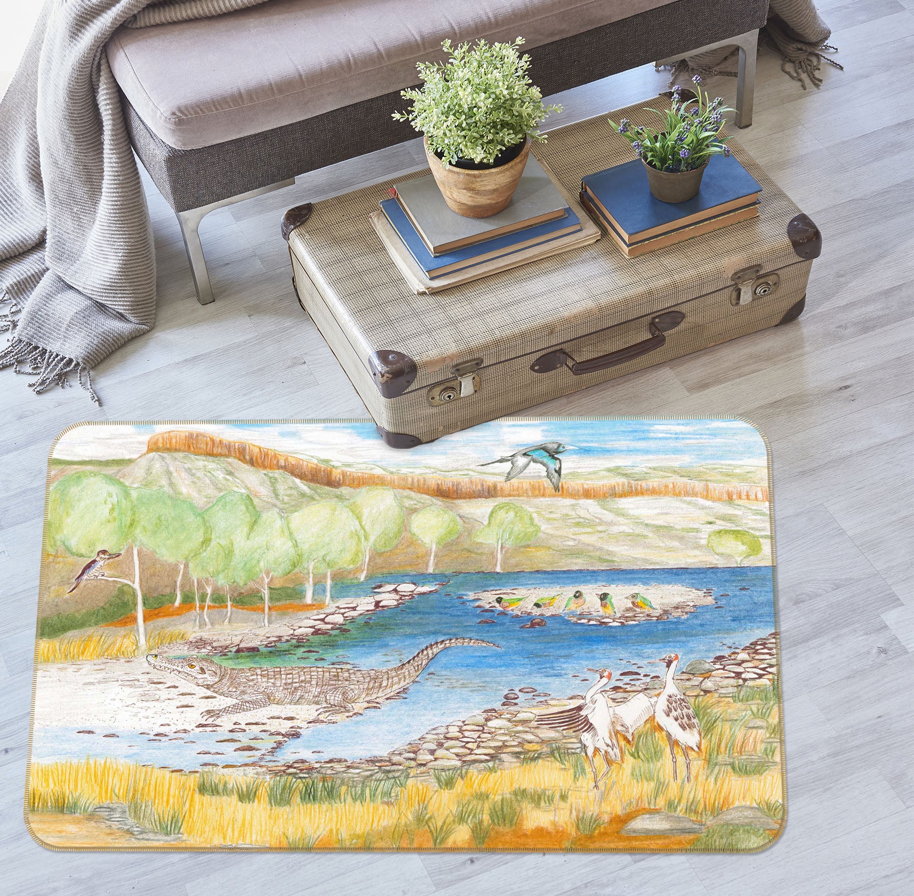 3D Alpine Sea 1512 Michael Sewell Rug Non Slip Rug Mat