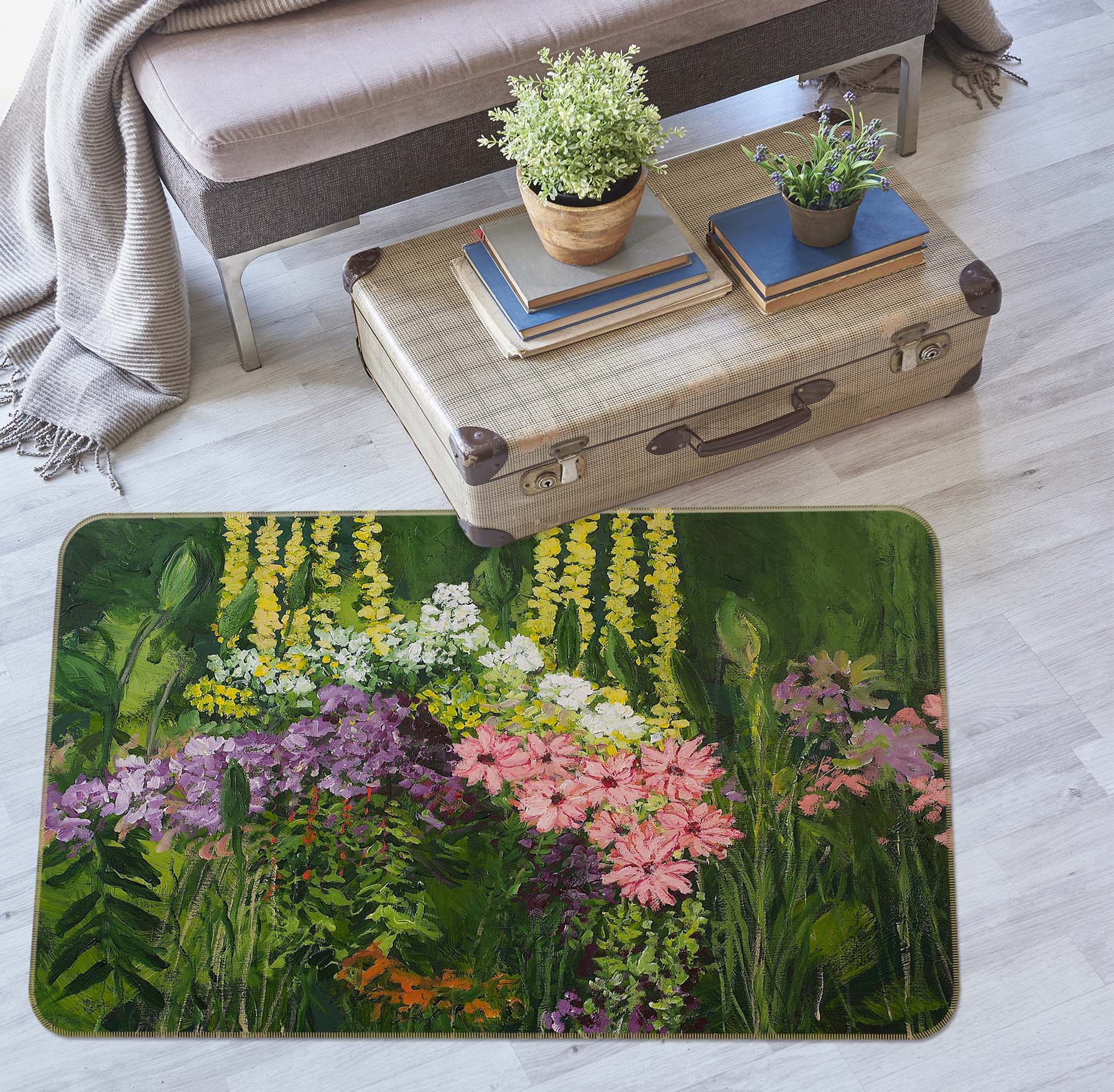 3D Flower Dance 1031 Allan P. Friedlander Rug Non Slip Rug Mat