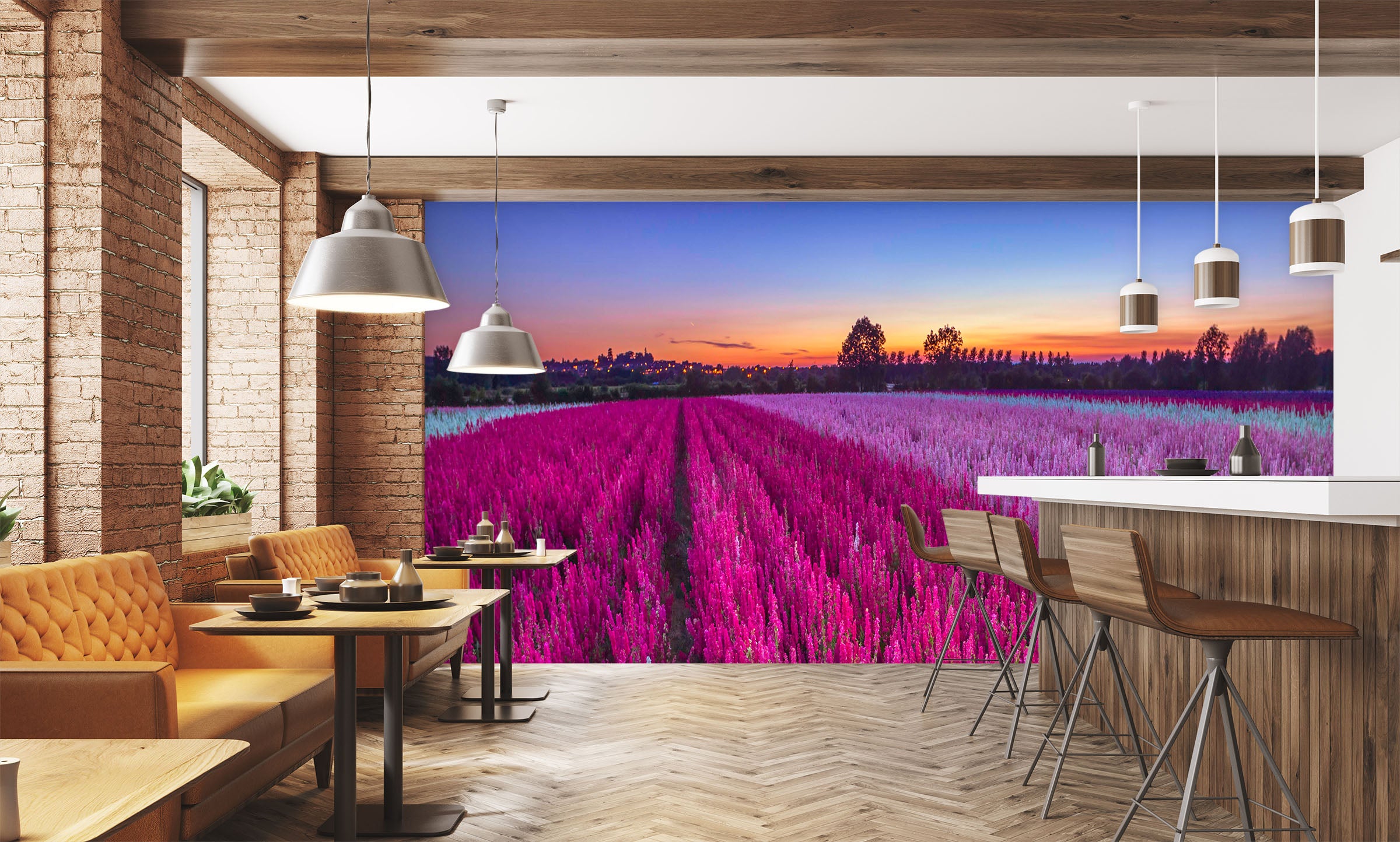 3D Purple Flowers 1414 Assaf Frank Wall Mural Wall Murals