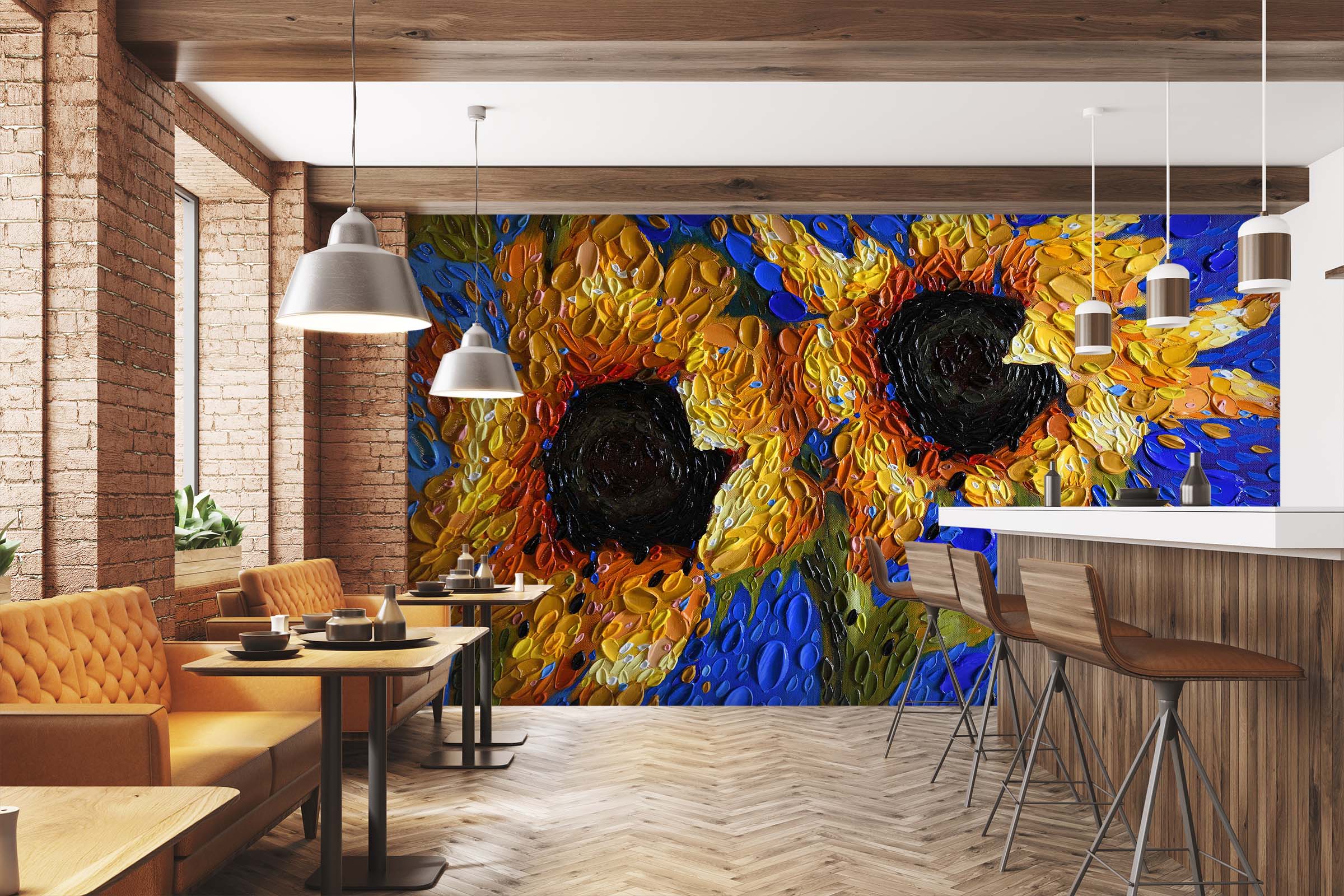 3D Sunflower 1402 Dena Tollefson Wall Mural Wall Murals