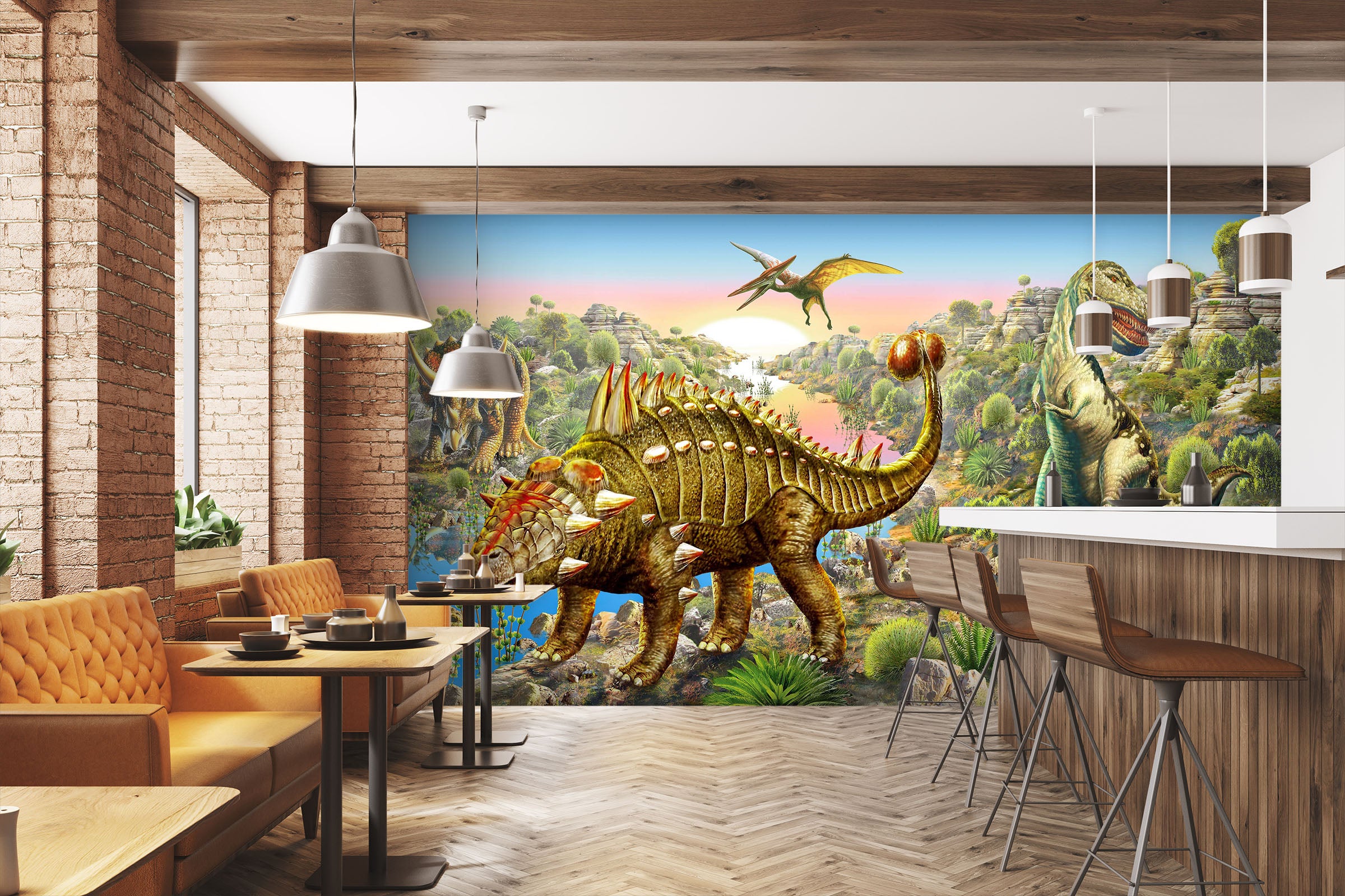 3D Dinosaur World 1401 Adrian Chesterman Wall Mural Wall Murals