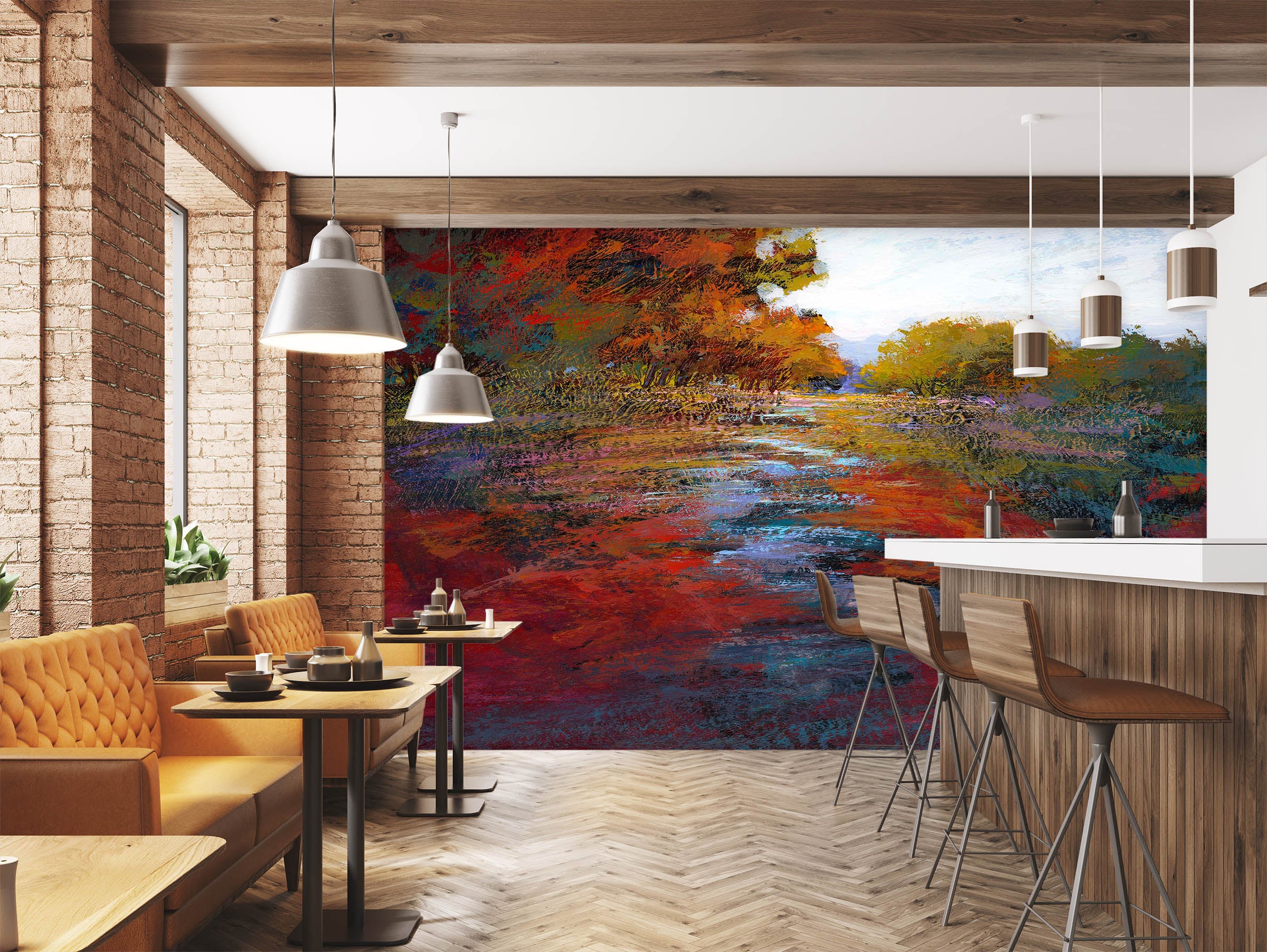 3D Red Maple Leaf 1541 Michael Tienhaara Wall Mural Wall Murals