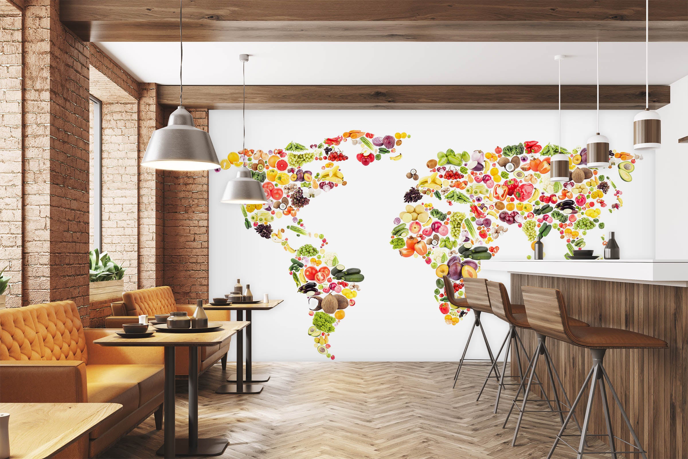 3D Color Painting 2121 World Map Wall Murals