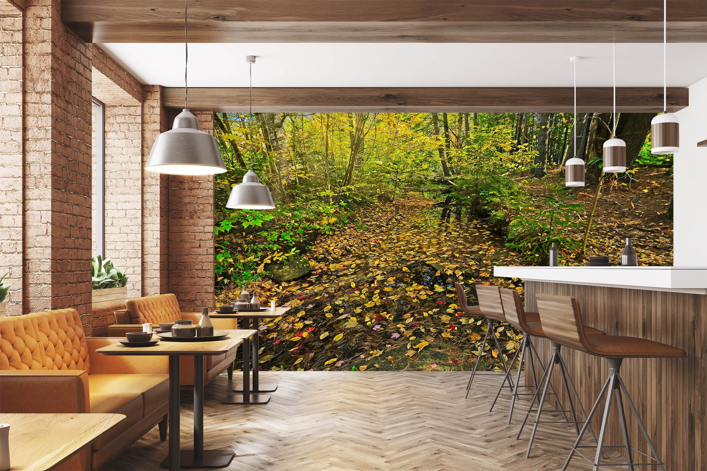 3D Leaf Creek 62086 Kathy Barefield Wall Mural Wall Murals