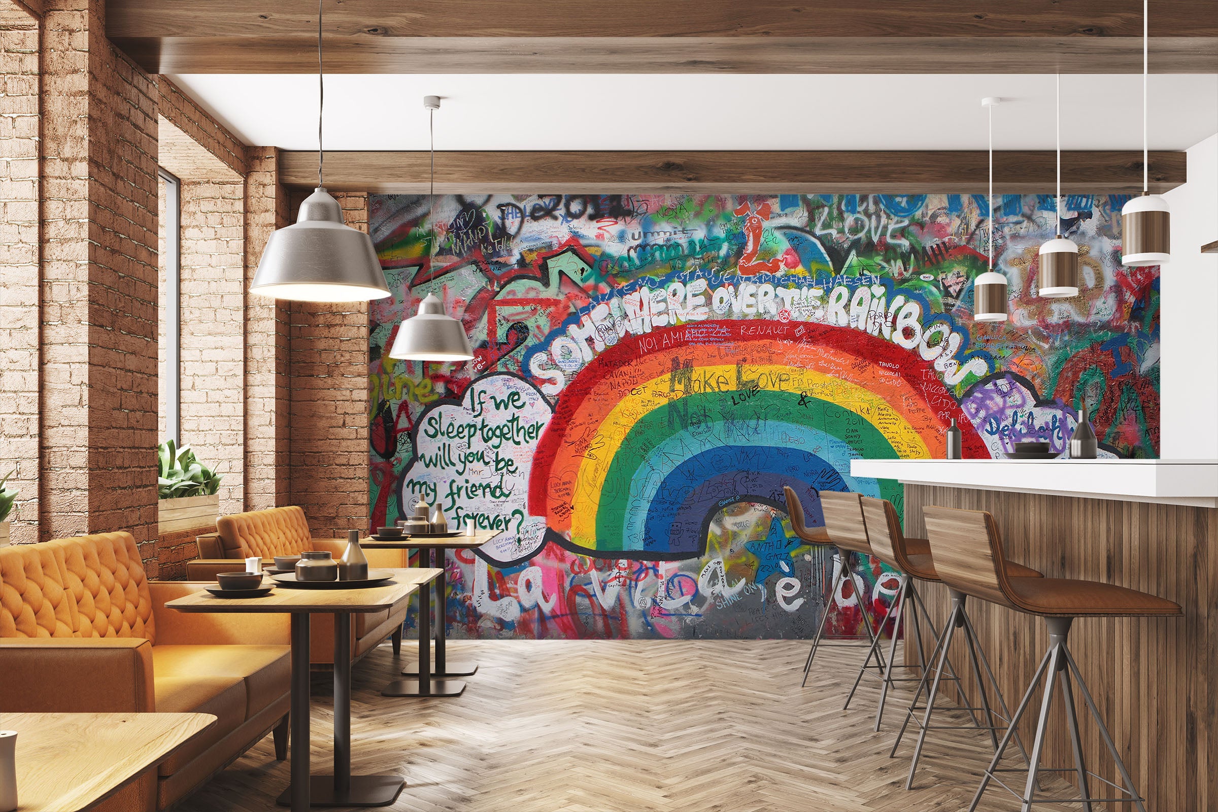 3D Rainbow Wall 325 Wall Murals