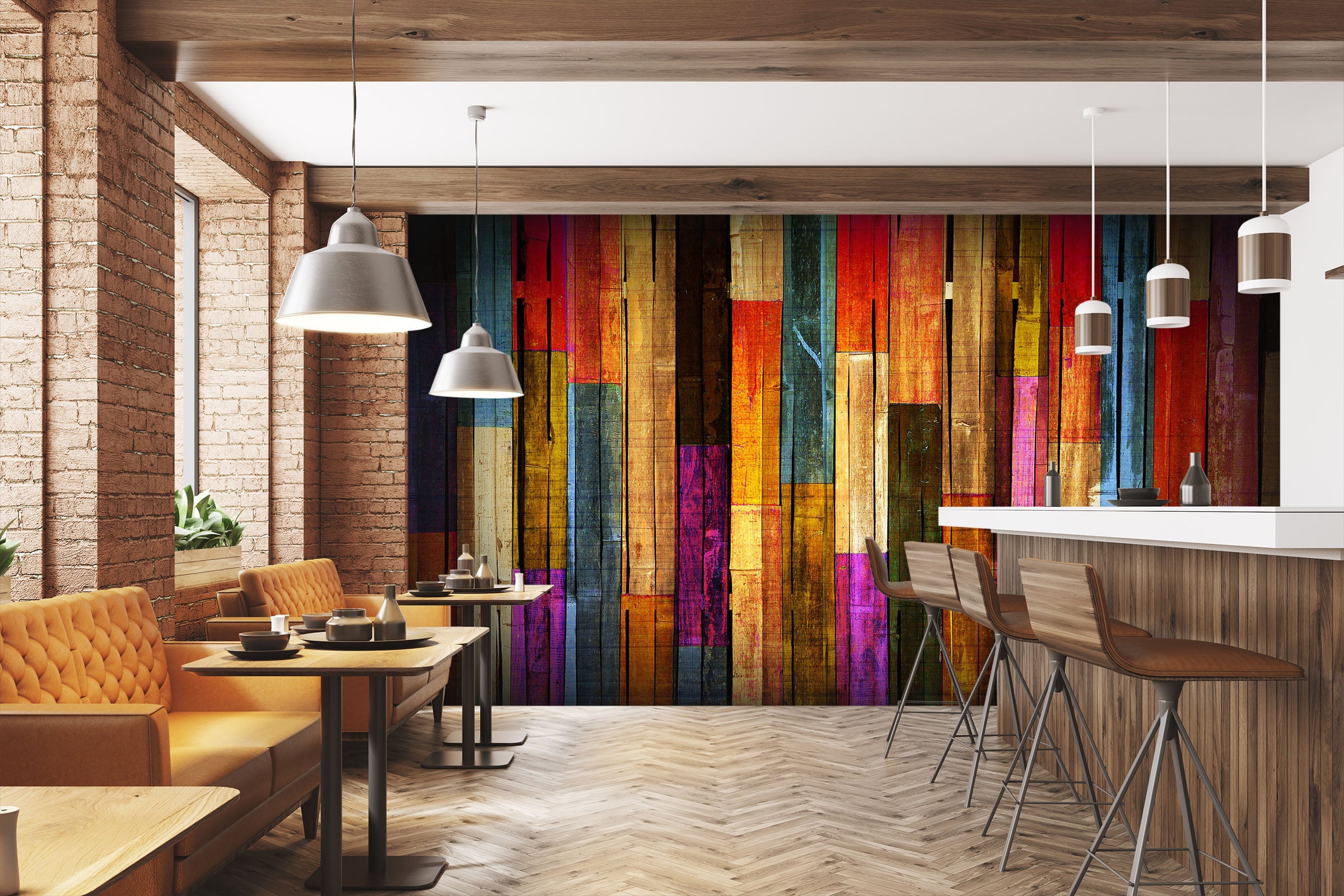 3D Colored Wood Grain 1475 Wall Murals