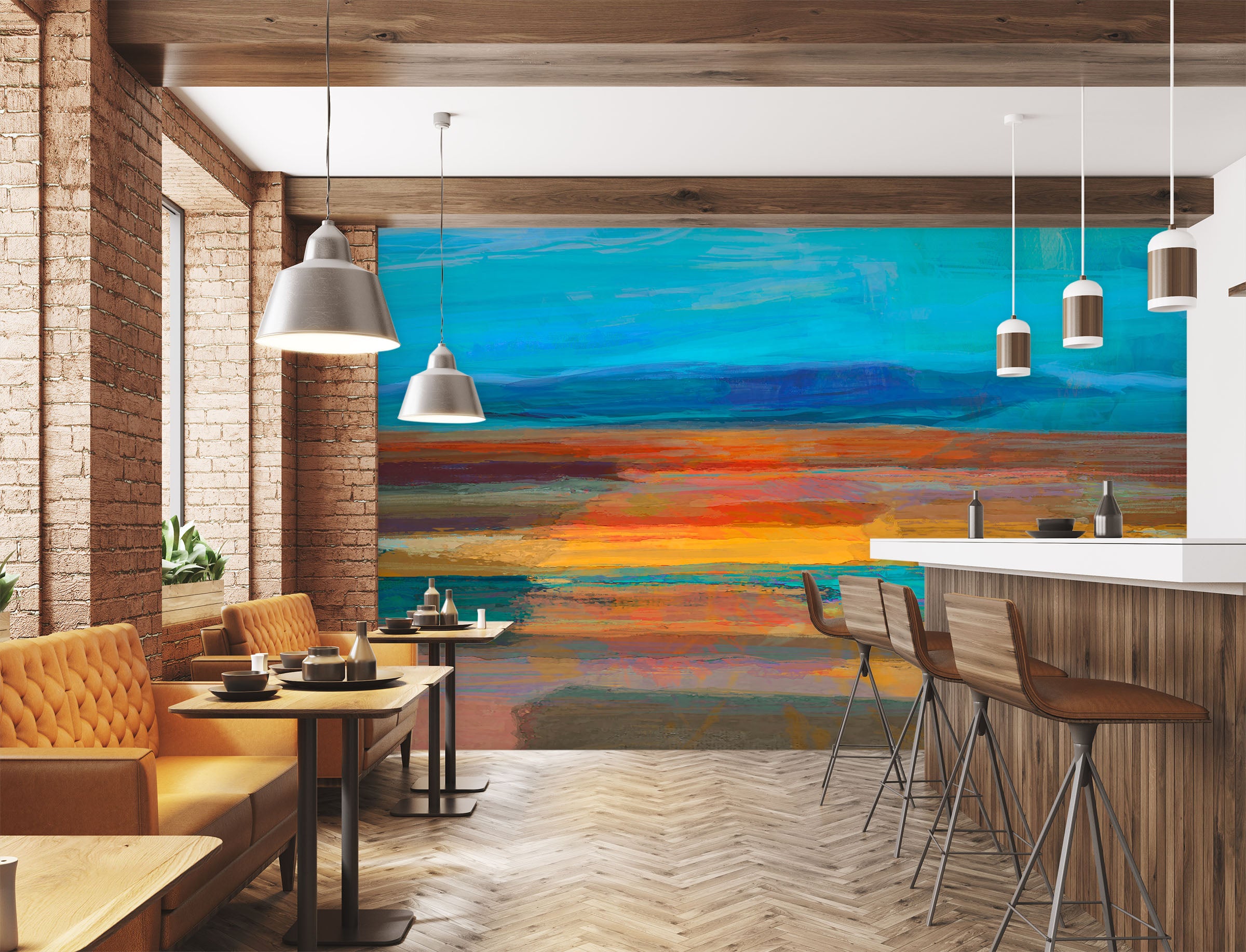 3D Sunset Sea 1537 Michael Tienhaara Wall Mural Wall Murals