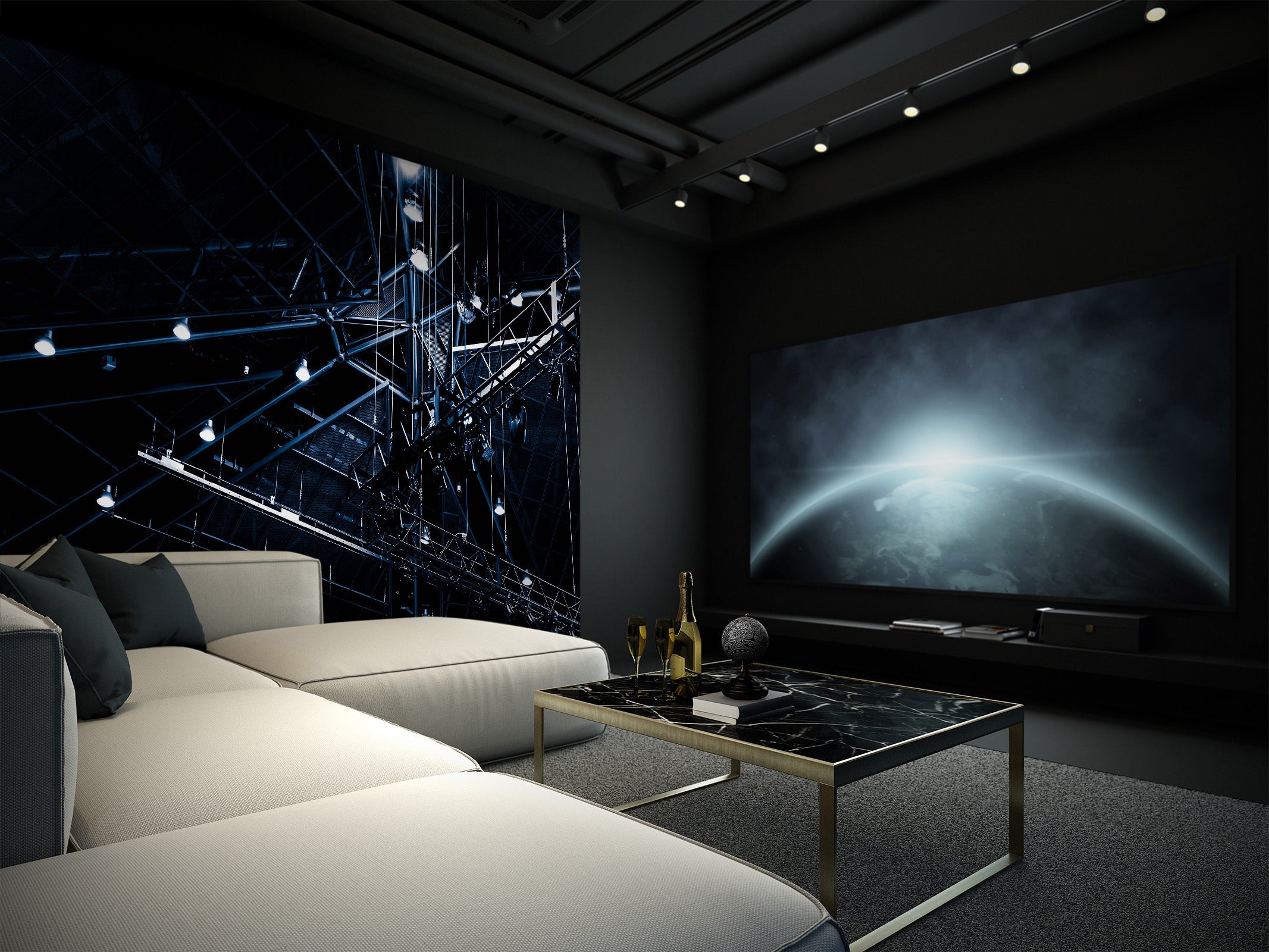 3D Dark City 100 Noirblanc777 Wall Mural Wall Murals
