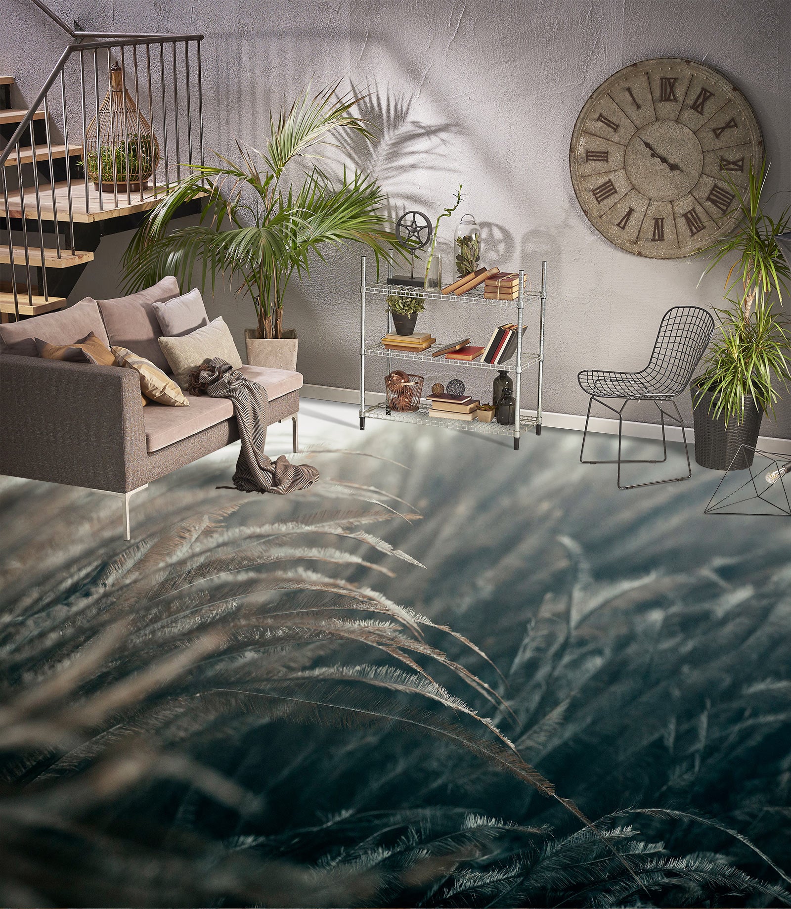 3D Cold Winter Grass 1133 Floor Mural  Wallpaper Murals Self-Adhesive Removable Print Epoxy