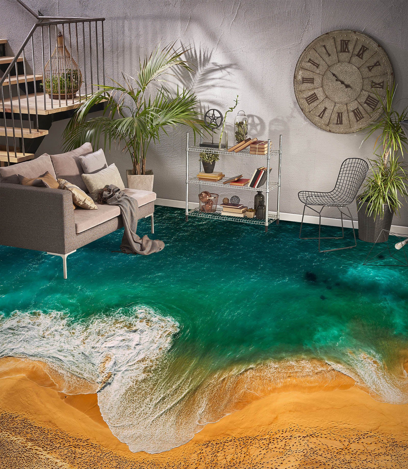 3D Beach Junction 590 Floor Mural  Wallpaper Murals Rug & Mat Print Epoxy waterproof bath floor