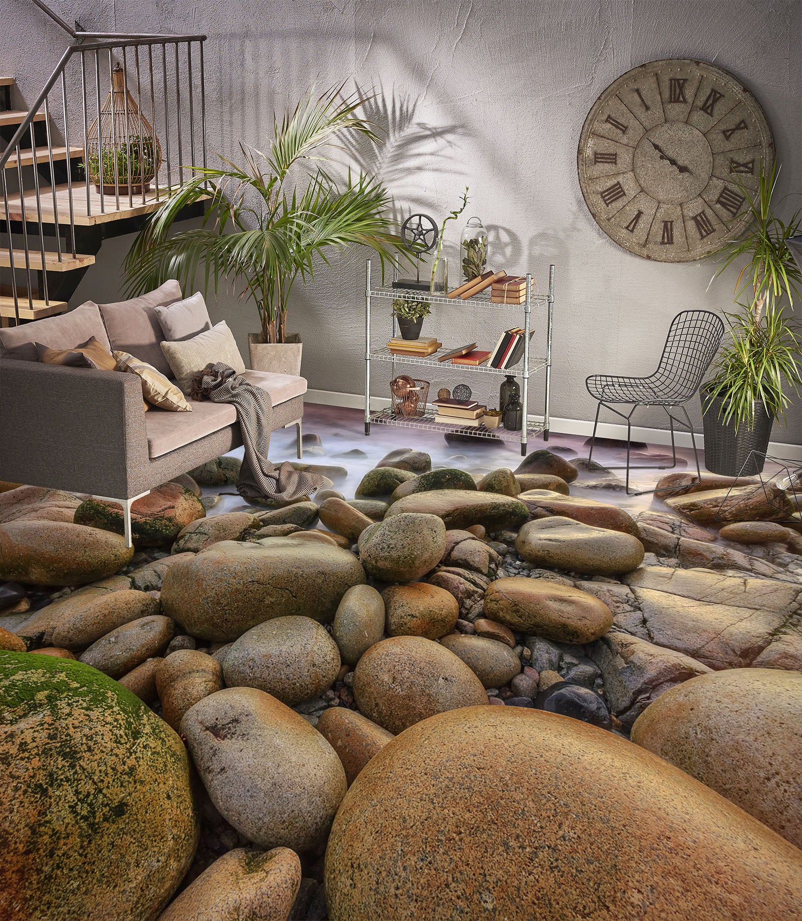 3D Simple Big Pebbles 1463 Floor Mural  Wallpaper Murals Self-Adhesive Removable Print Epoxy