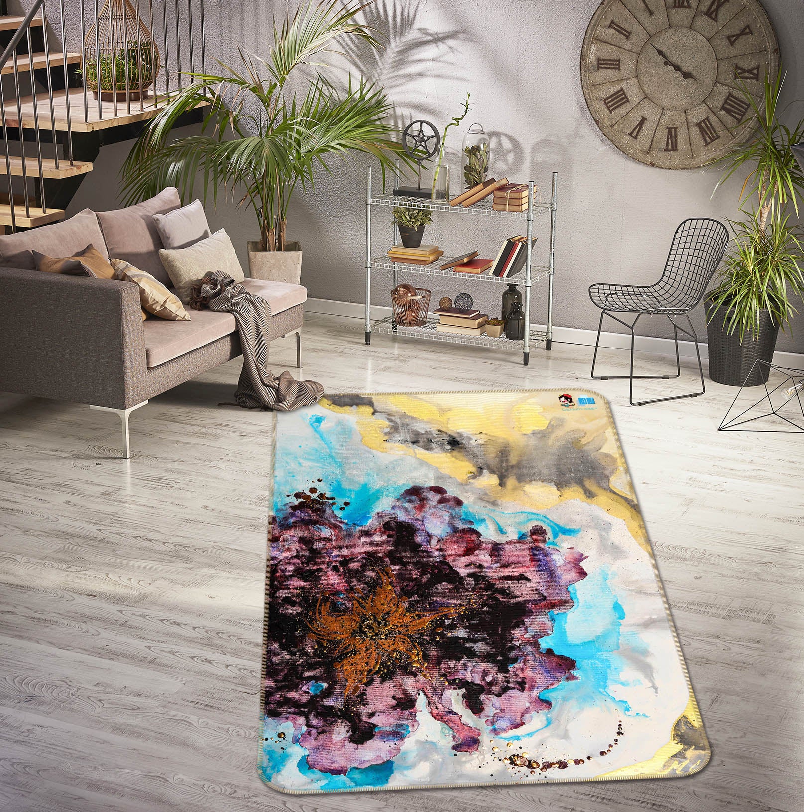 3D Watercolor Texture 1283 Skromova Marina Rug Non Slip Rug Mat