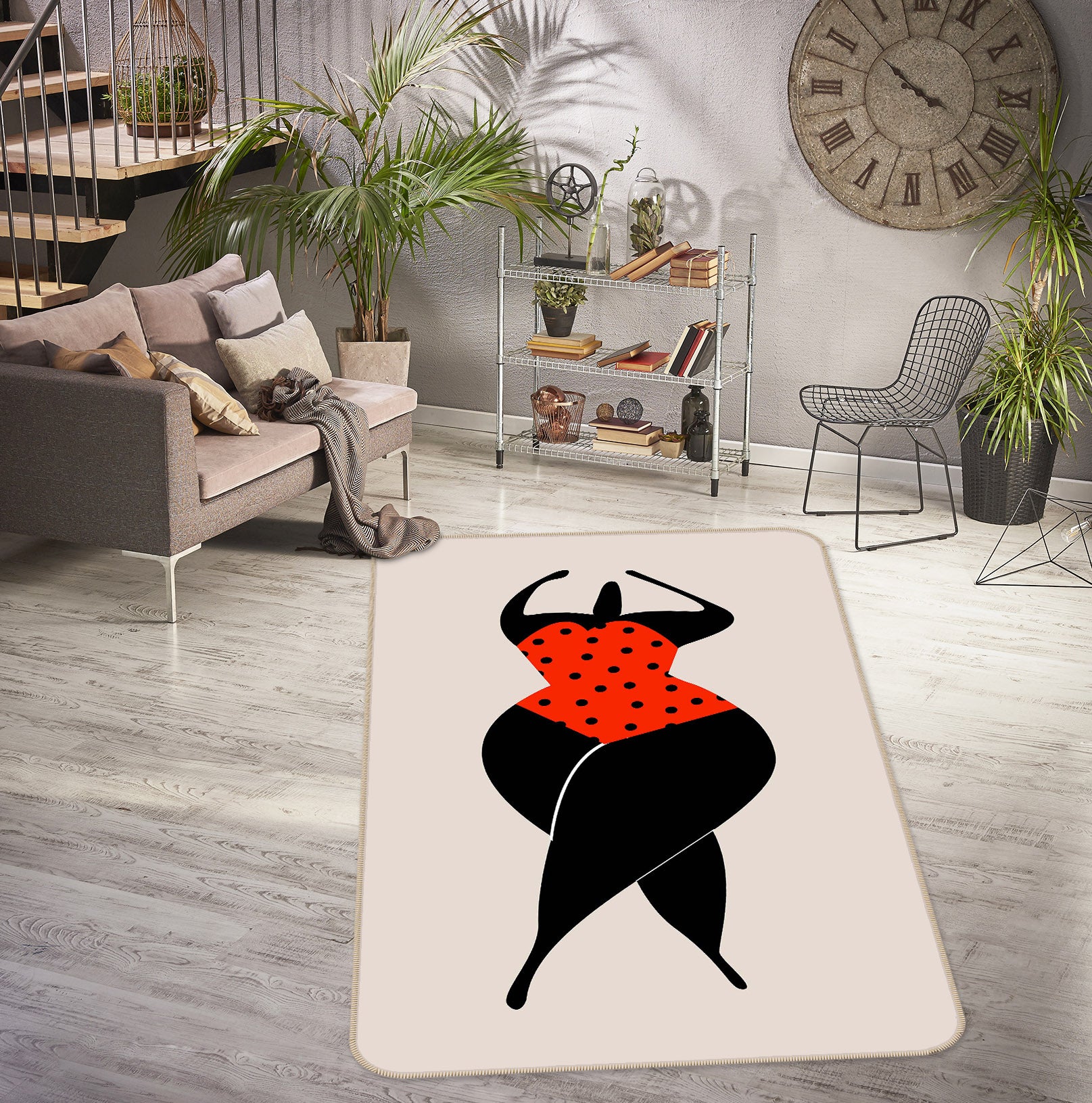 3D Red Clothes 1032 Boris Draschoff Rug Non Slip Rug Mat